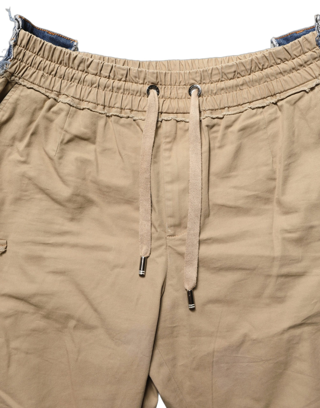 Dolce & Gabbana Beige Cotton Cargo Drawstring Trouser Pants