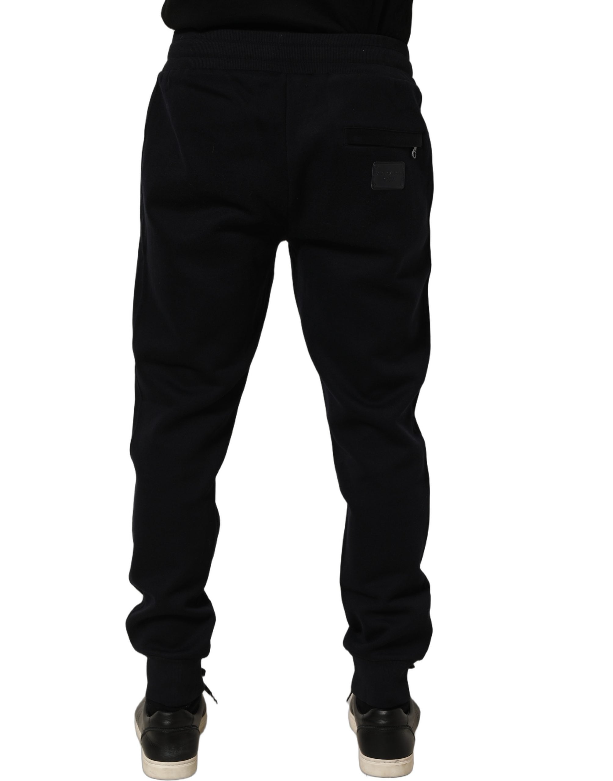 Dolce & Gabbana Blue Cotton Drawstring Jogger Trouser Pants