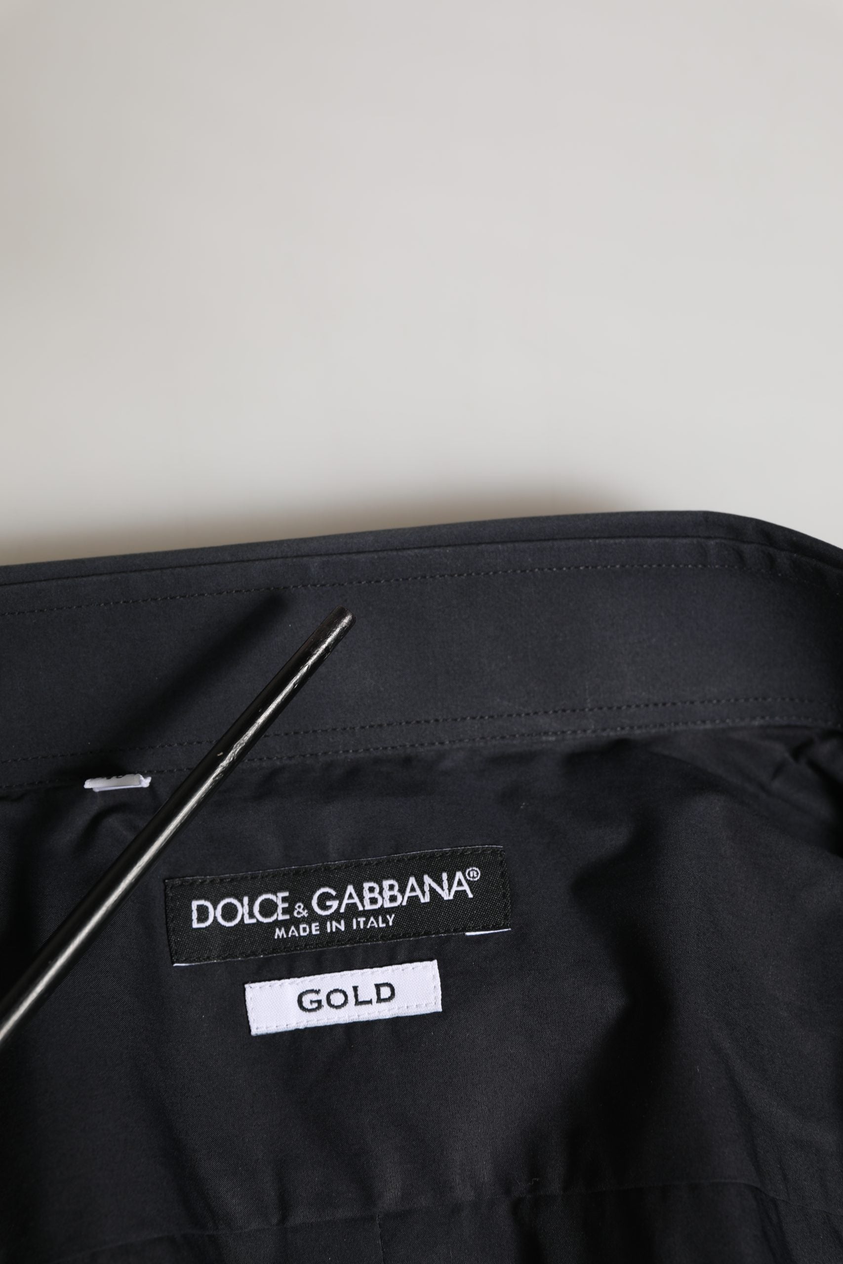 Dolce & Gabbana Black GOLD Long Sleeves Formal Dress Shirt