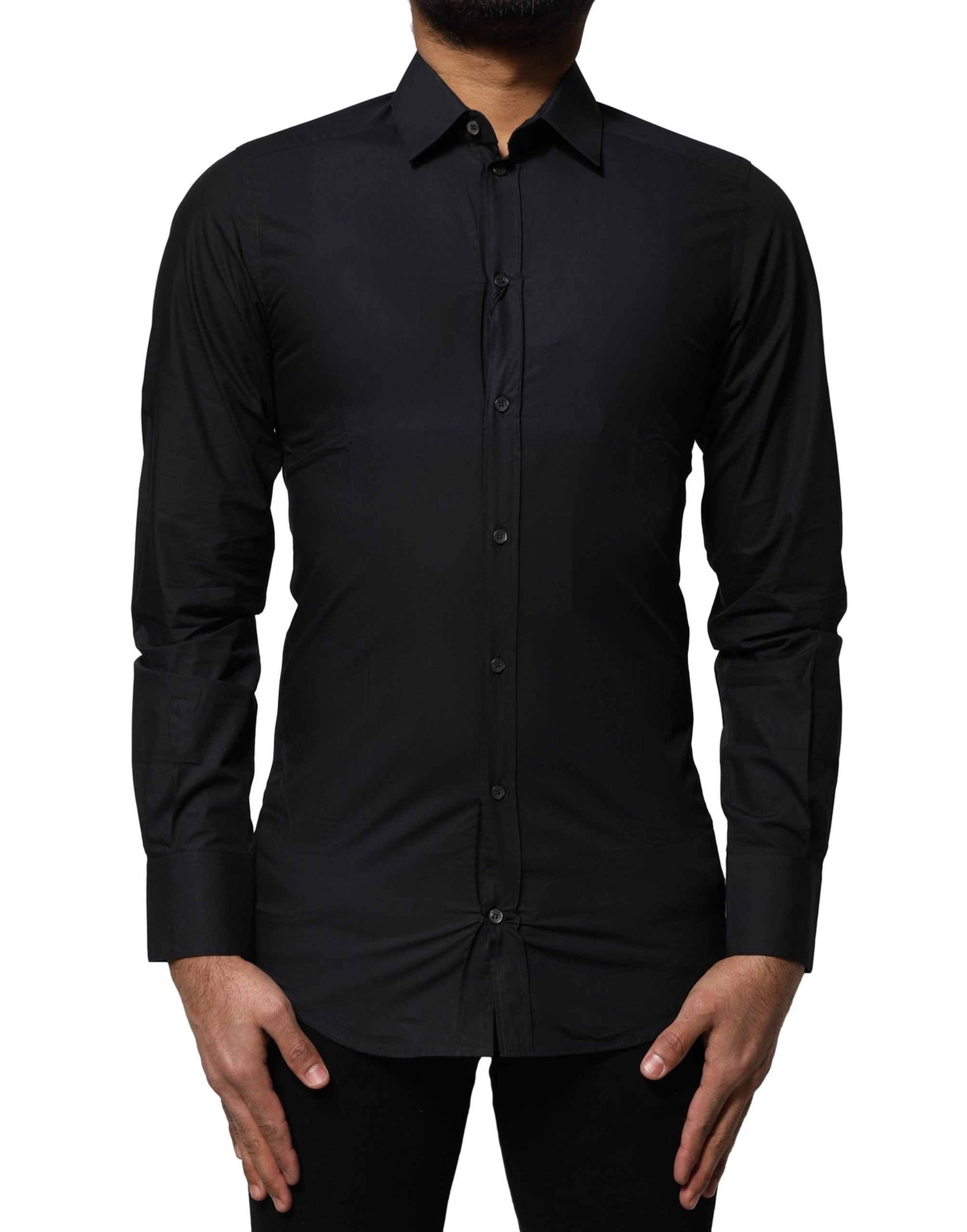 Dolce & Gabbana Black GOLD Long Sleeves Formal Dress Shirt