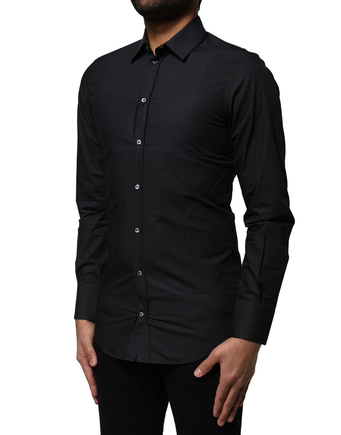 Dolce & Gabbana Black GOLD Long Sleeves Formal Dress Shirt