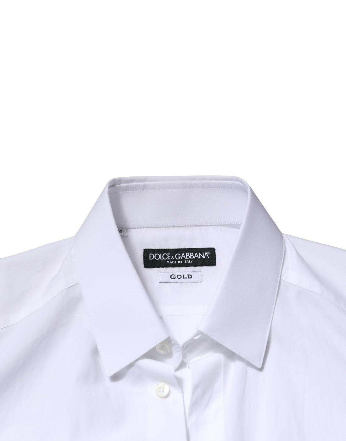 Dolce & Gabbana White GOLD Crown Bee Cotton Formal Dress Shirt
