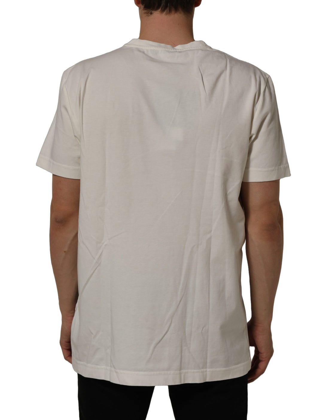 Dolce & Gabbana White Bandana Print Cotton CrewNeck T-shirt
