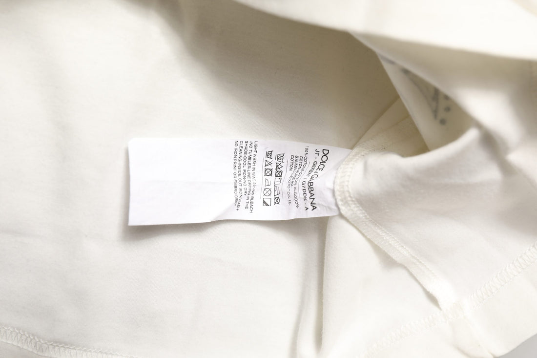 Dolce & Gabbana White Bandana Print Cotton Crew Neck T-shirt