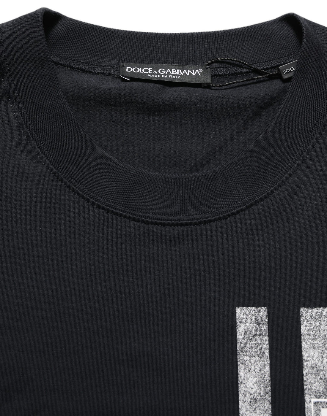 Dolce & Gabbana Blue Striped Print Cotton Crew Neck  T-shirt