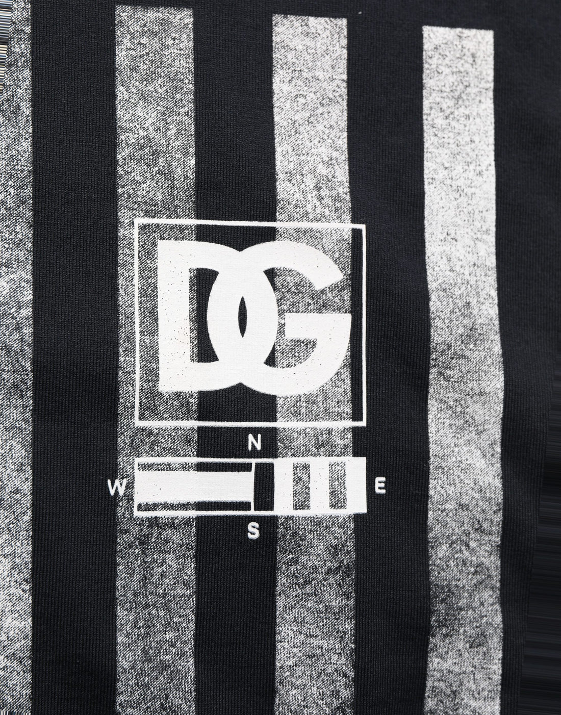 Dolce & Gabbana Blue Striped Print Cotton Crew Neck  T-shirt