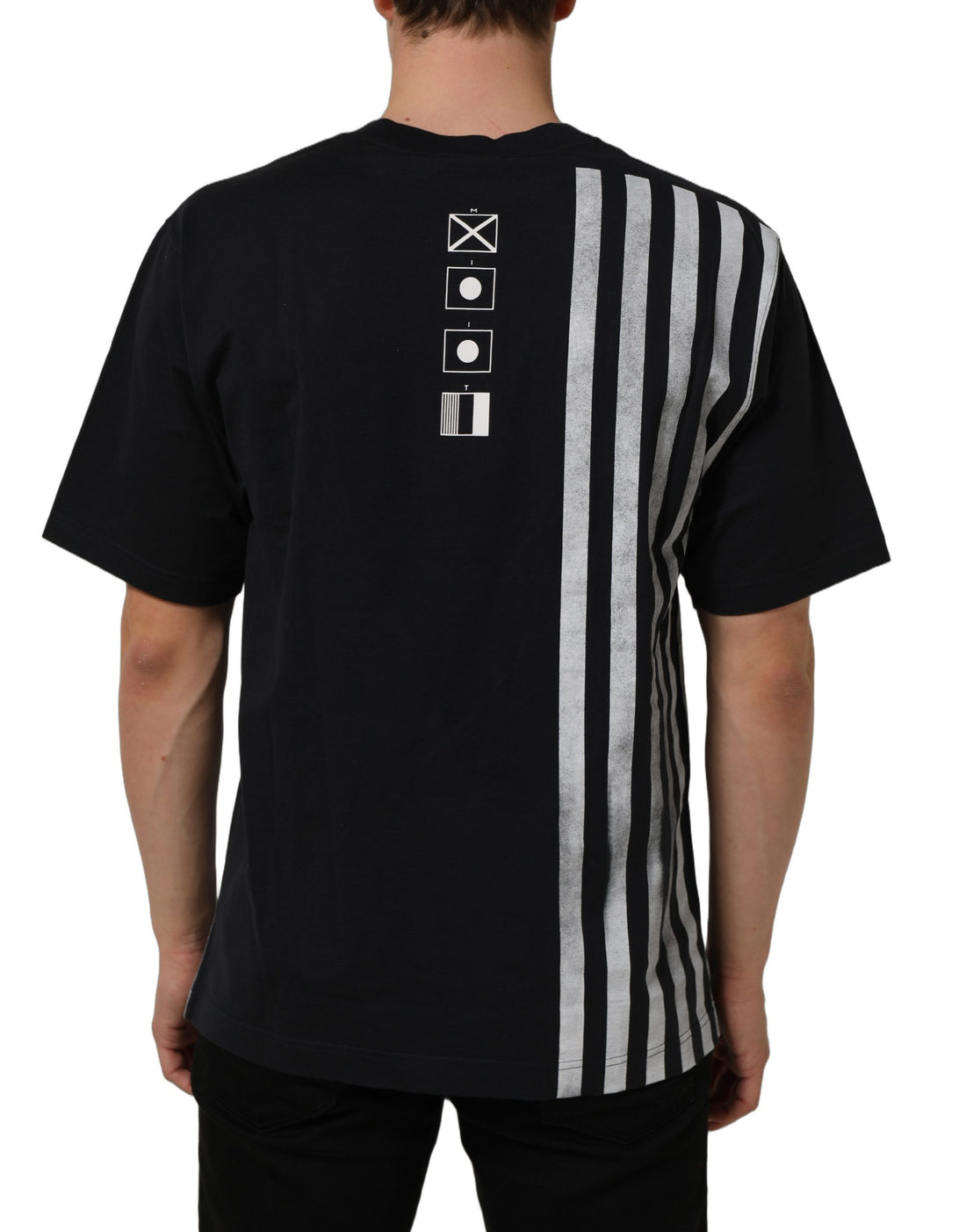 Dolce & Gabbana Blue Striped Print Cotton Crew Neck T-shirt