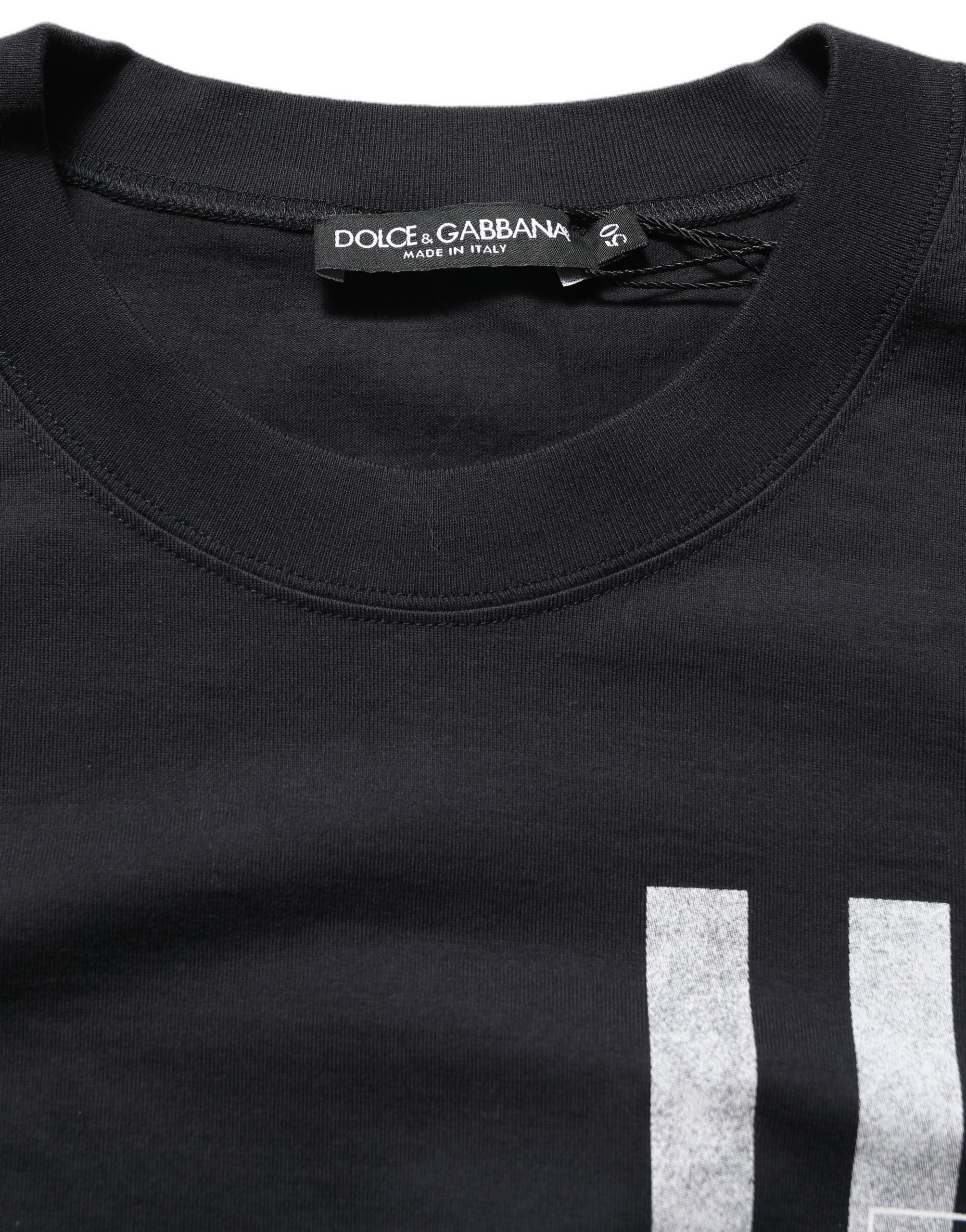 Dolce & Gabbana Blue Striped Print Cotton Crew Neck T-shirt