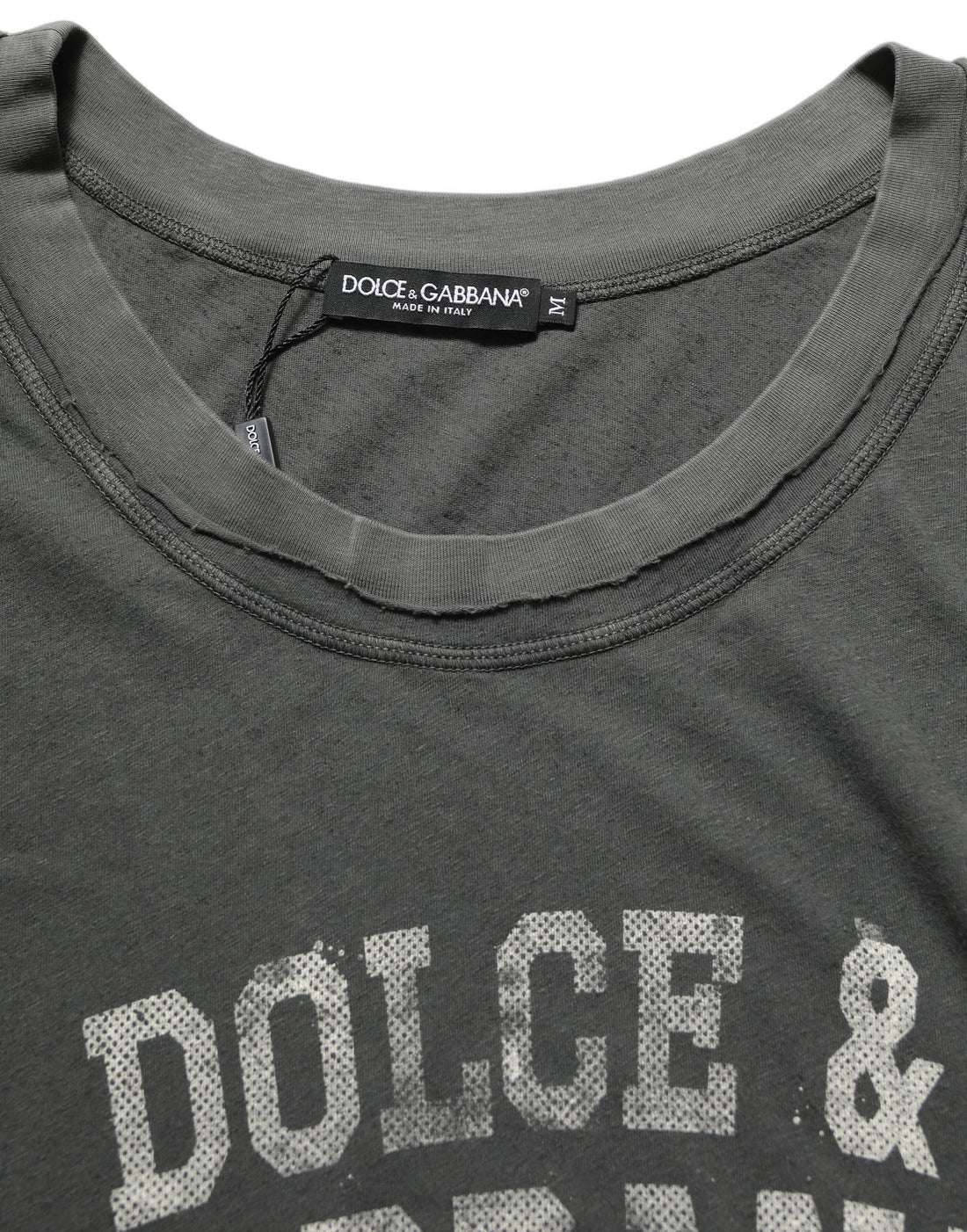 Dolce & Gabbana Dark Gray Graphic Print Tank Men Top T-shirt