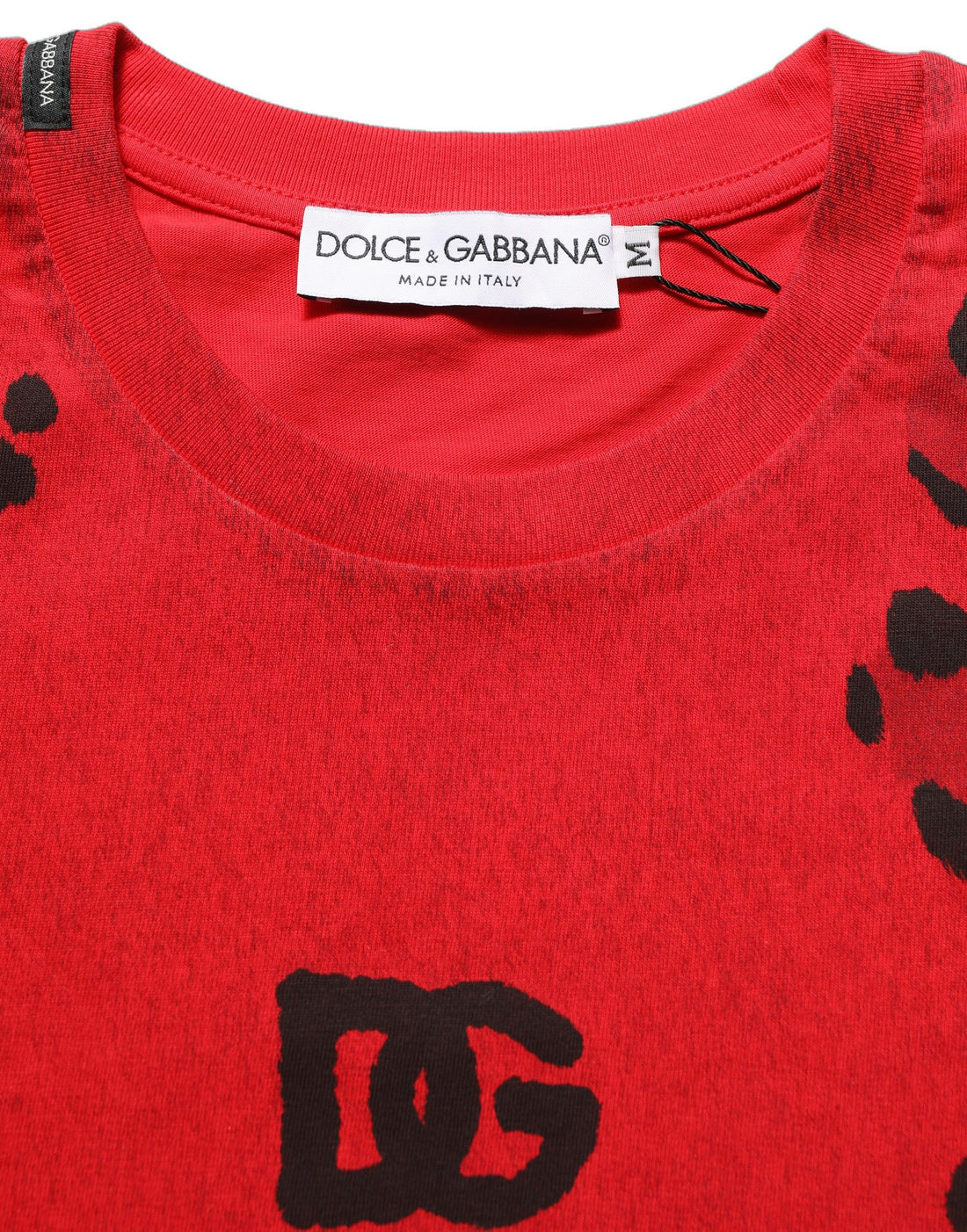Dolce & Gabbana Red Leopard Print Short Sleeved Men T-shirt