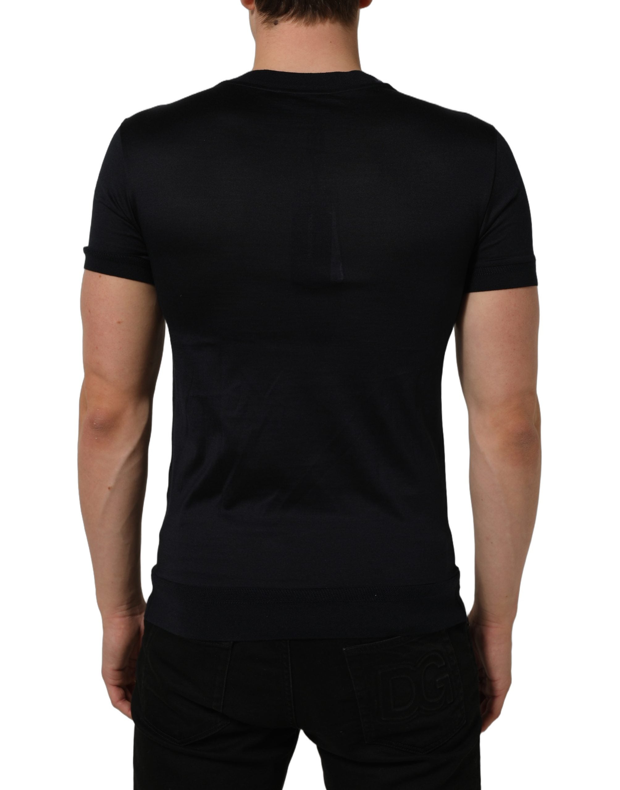 Dolce & Gabbana Blue Cotton Crew Neck Short Sleeve T-shirt