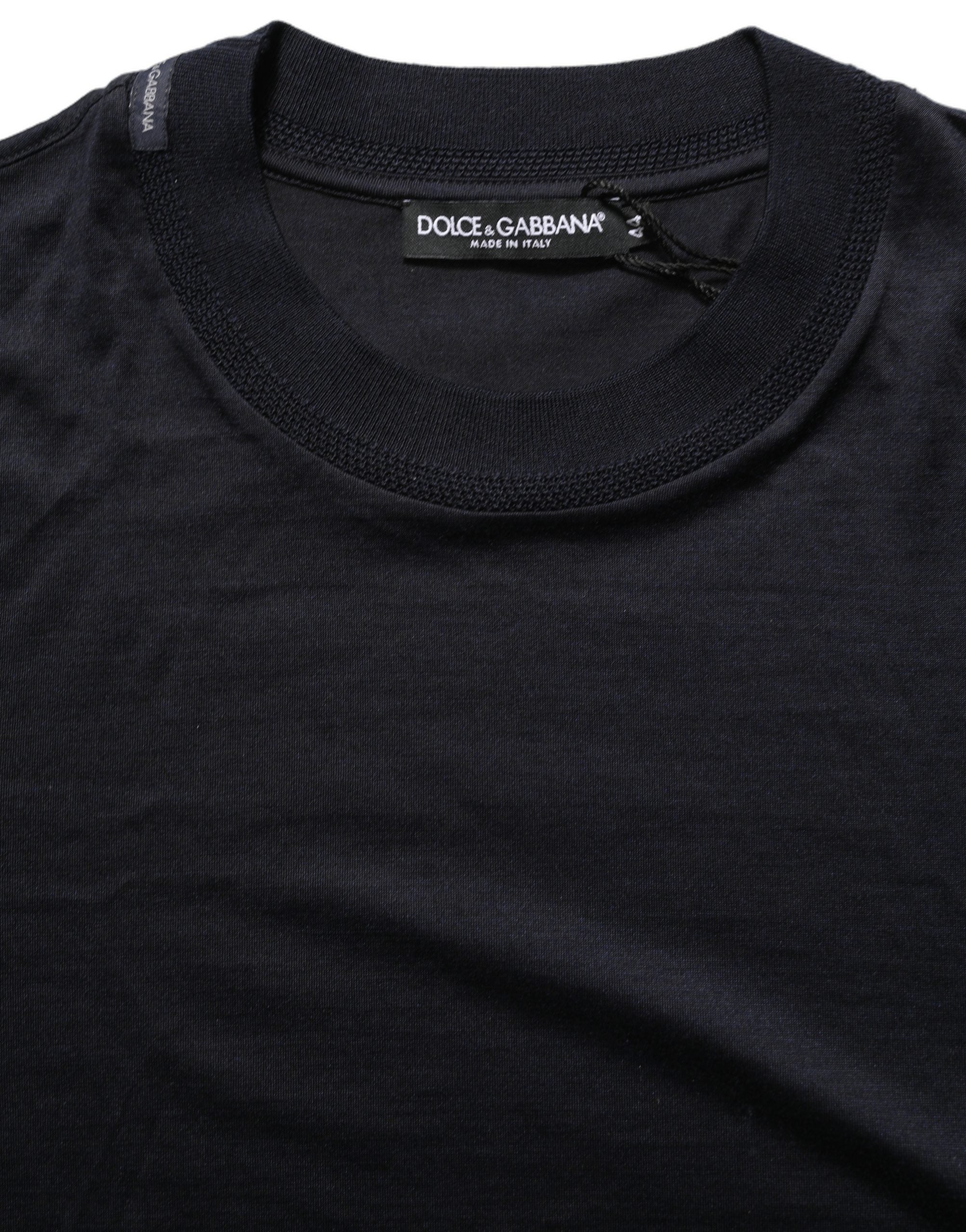 Dolce & Gabbana Blue Cotton Crew Neck Short Sleeve T-shirt