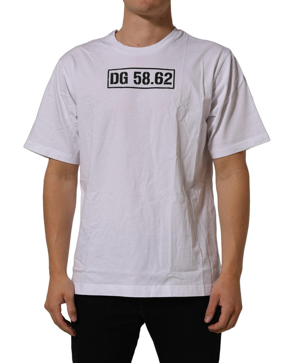 Dolce & Gabbana White DG 58.62 Cotton Crew Neck Men T-shirt