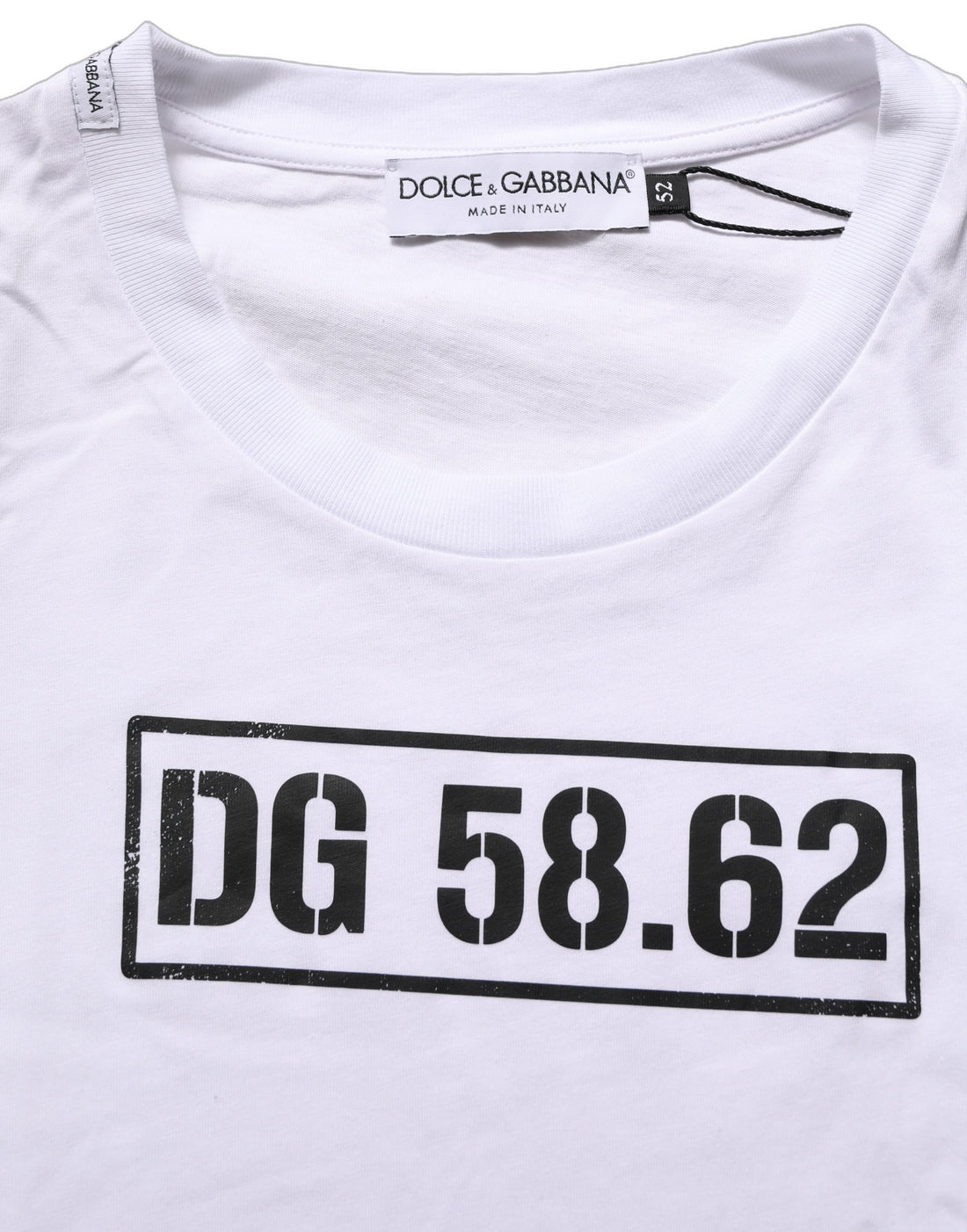 Dolce & Gabbana White DG 58.62 Cotton Crew Neck Men T-shirt