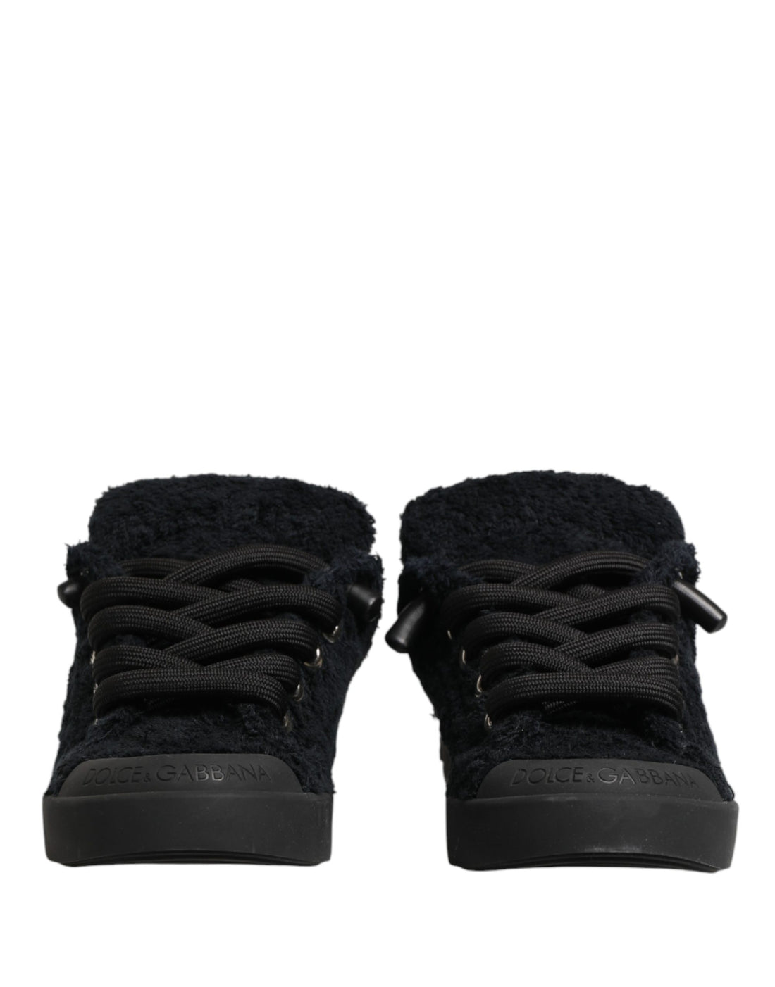 Dolce & Gabbana Black Portofino Lace-Up Sneakers Shoes