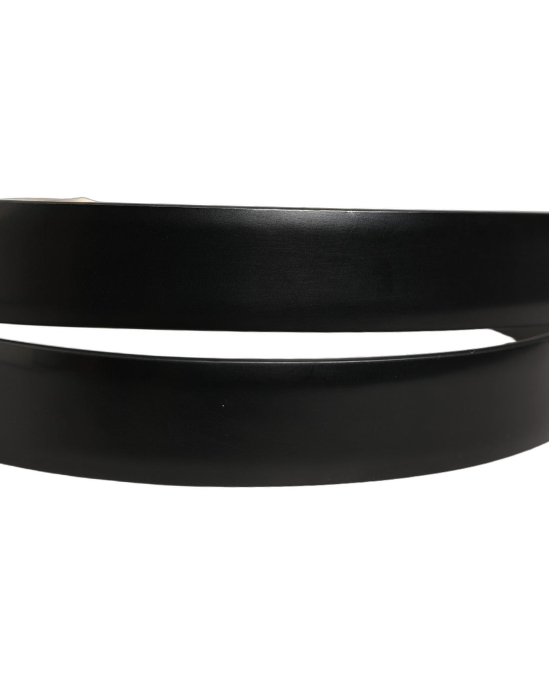 Dolce & Gabbana Black Leather Gold Tone Metal Buckle Belt