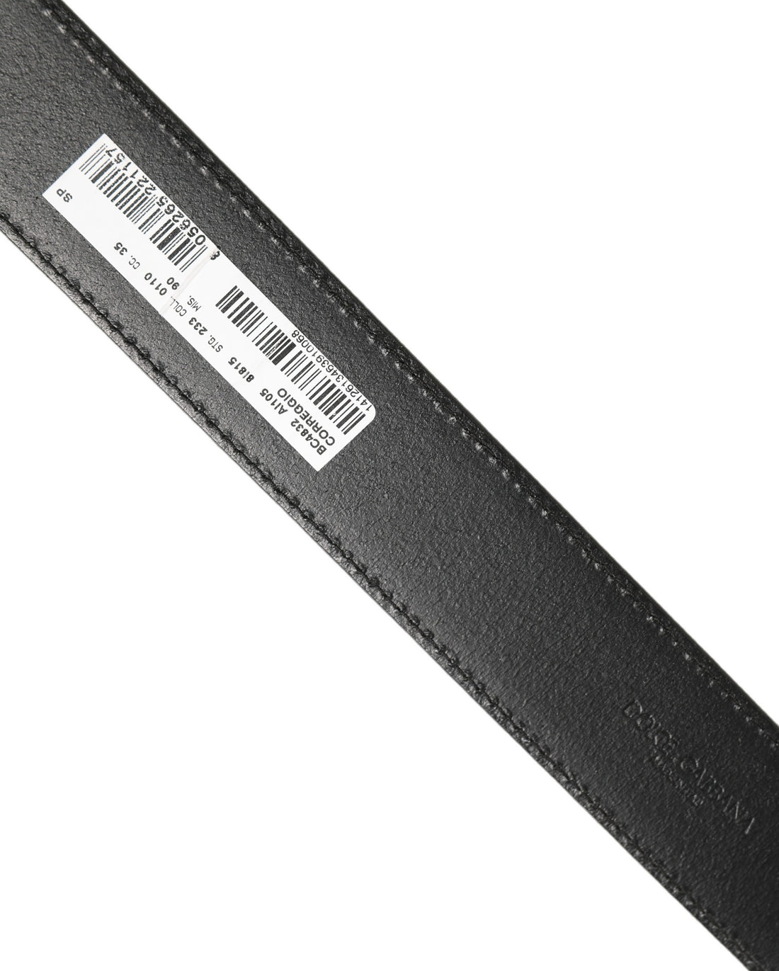 Dolce & Gabbana Black Leather Gold Logo Engraved Buckle Belt