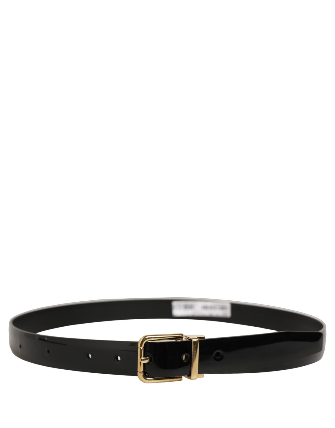 Dolce & Gabbana Black Classic Leather Gold Tone Buckle Belt