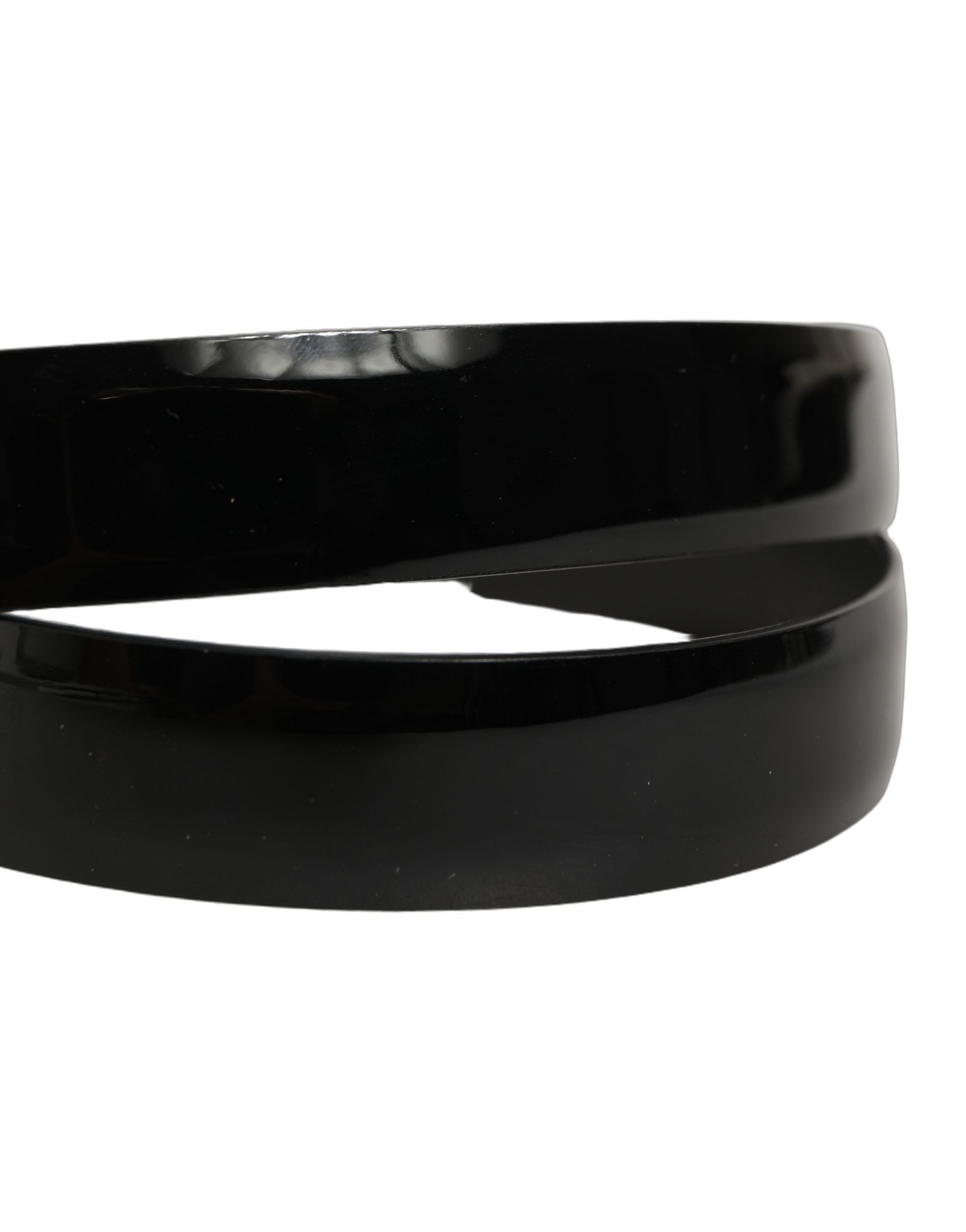 Dolce & Gabbana Black Classic Leather Gold Tone Buckle Belt