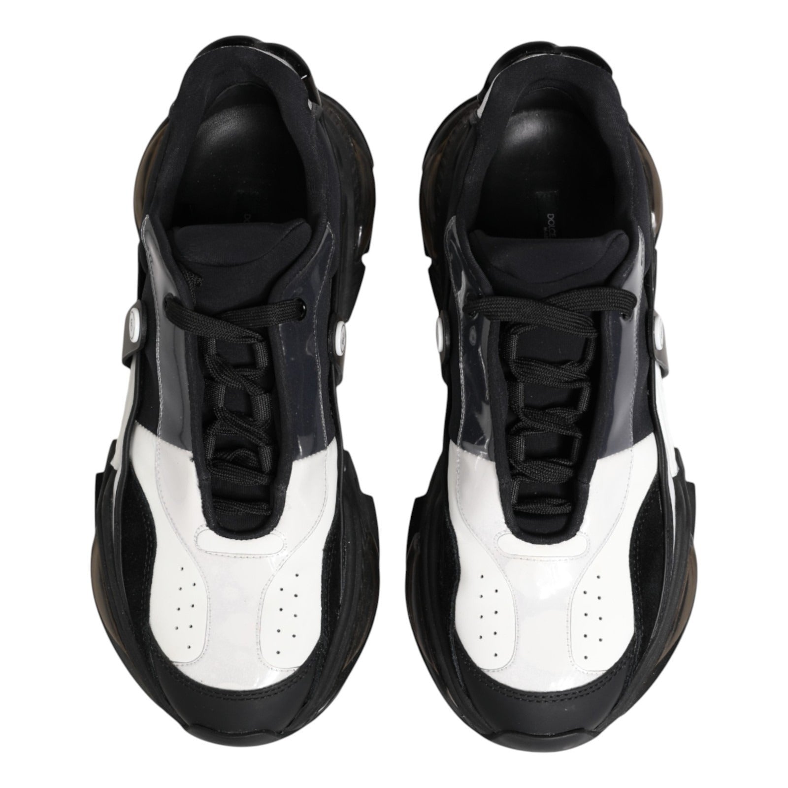 Dolce & Gabbana White Black Logo Airmaster Sneakers Shoes