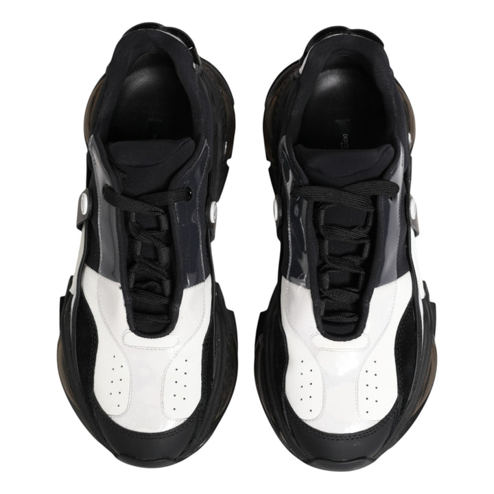 Dolce & Gabbana White Black Logo Airmaster Sneakers Shoes