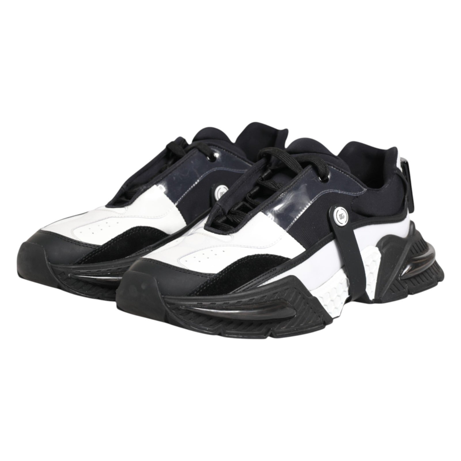 Dolce & Gabbana White Black Logo Airmaster Sneakers Shoes