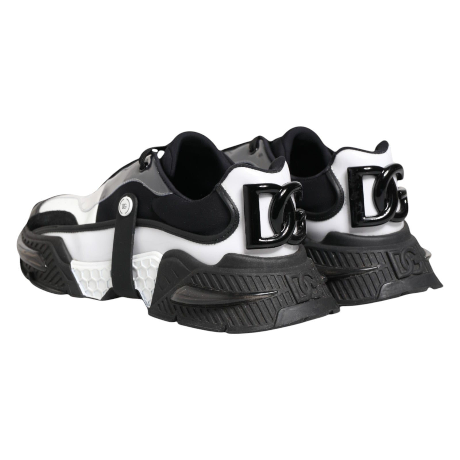 Dolce & Gabbana White Black Logo Airmaster Sneakers Shoes