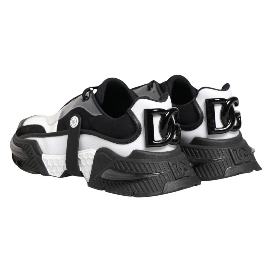Dolce & Gabbana White Black Logo Airmaster Sneakers Shoes