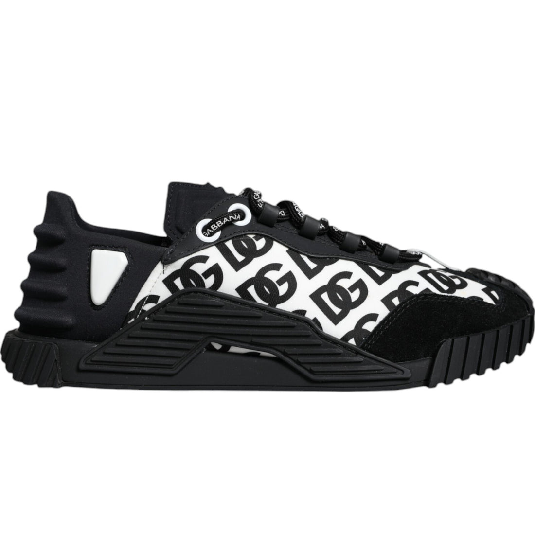 Dolce & Gabbana Black Logo Lace Up Low Top NS1 Sneakers Shoes