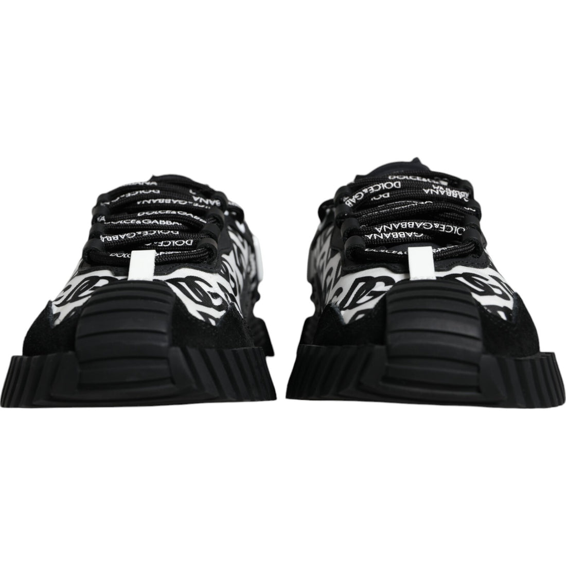 Dolce & Gabbana Black Logo Lace Up Low Top NS1 Sneakers Shoes