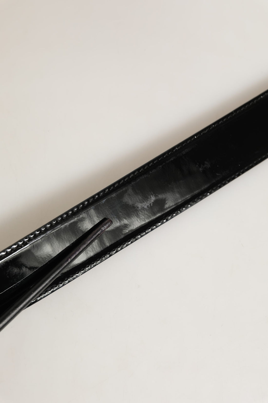 Dolce & Gabbana Black Patent Leather Silver Metal Buckle Belt