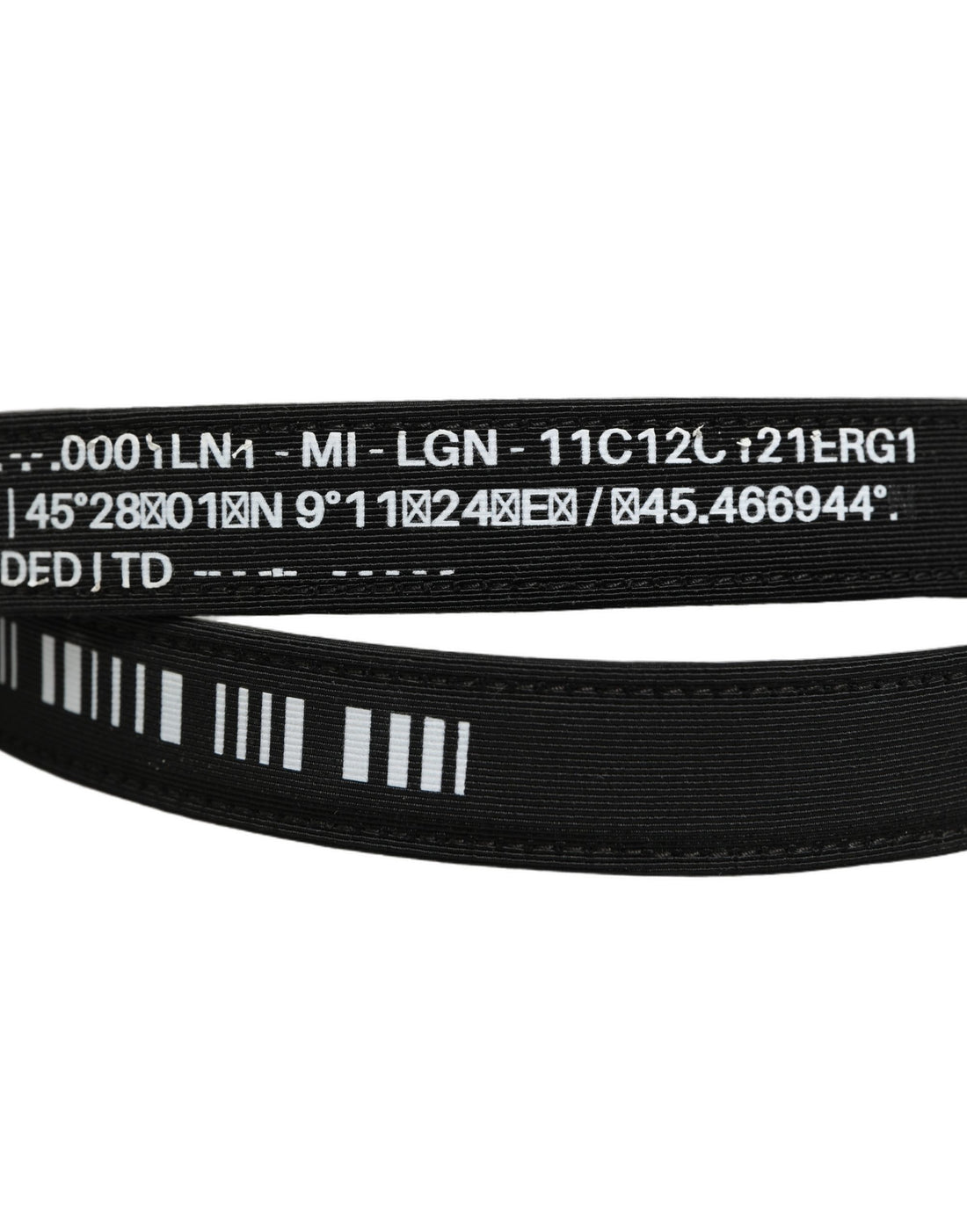 Dolce & Gabbana Black Fabric Leather Barcode Silver Buckle Belt