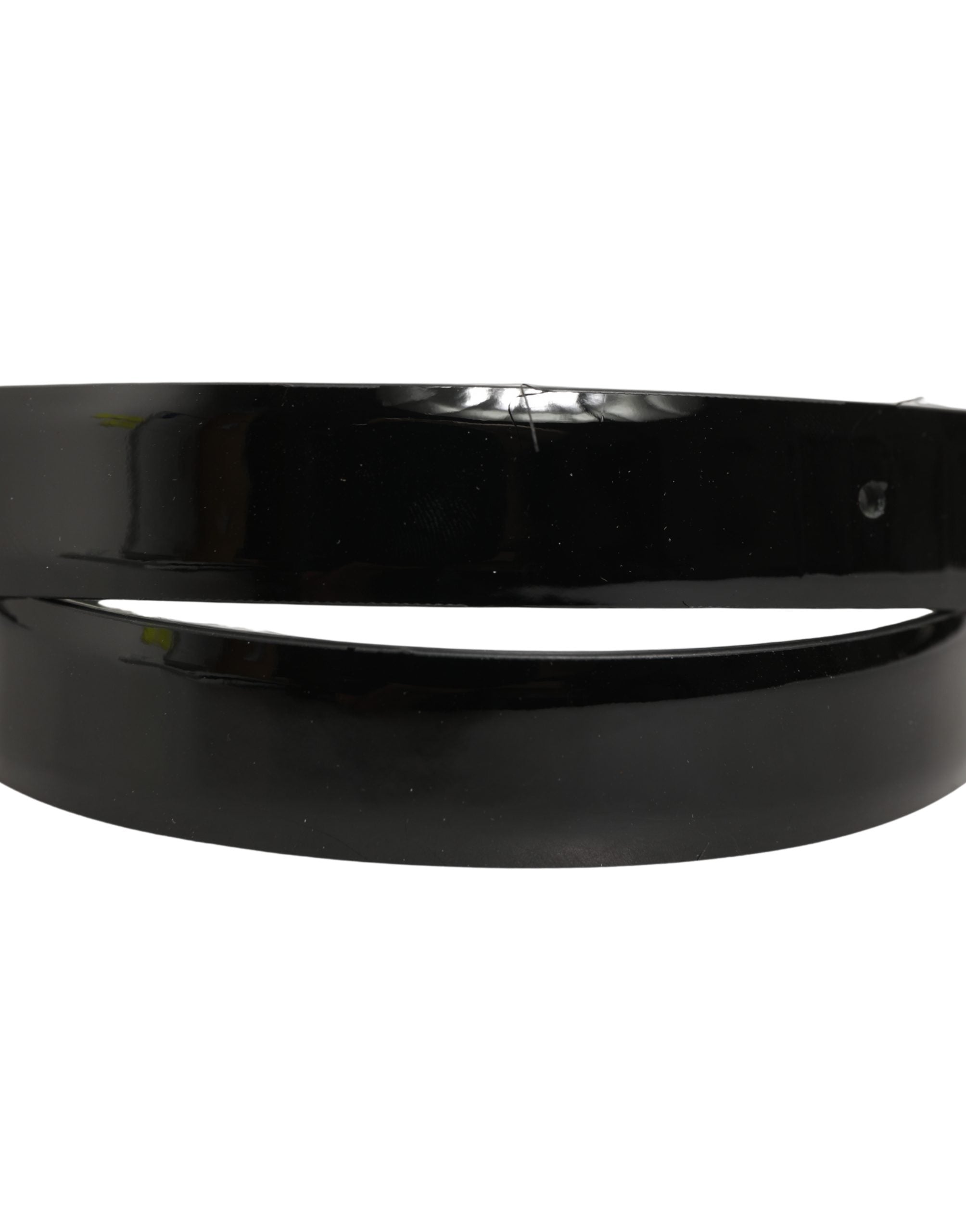 Dolce & Gabbana Black Classic Leather Silver Tone Buckle Belt