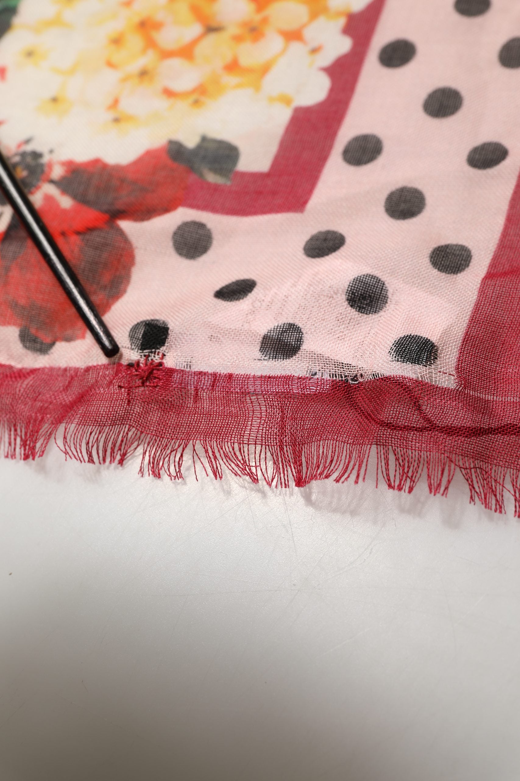 Dolce & Gabbana Multicolor Floral Fringed Stole Scarf