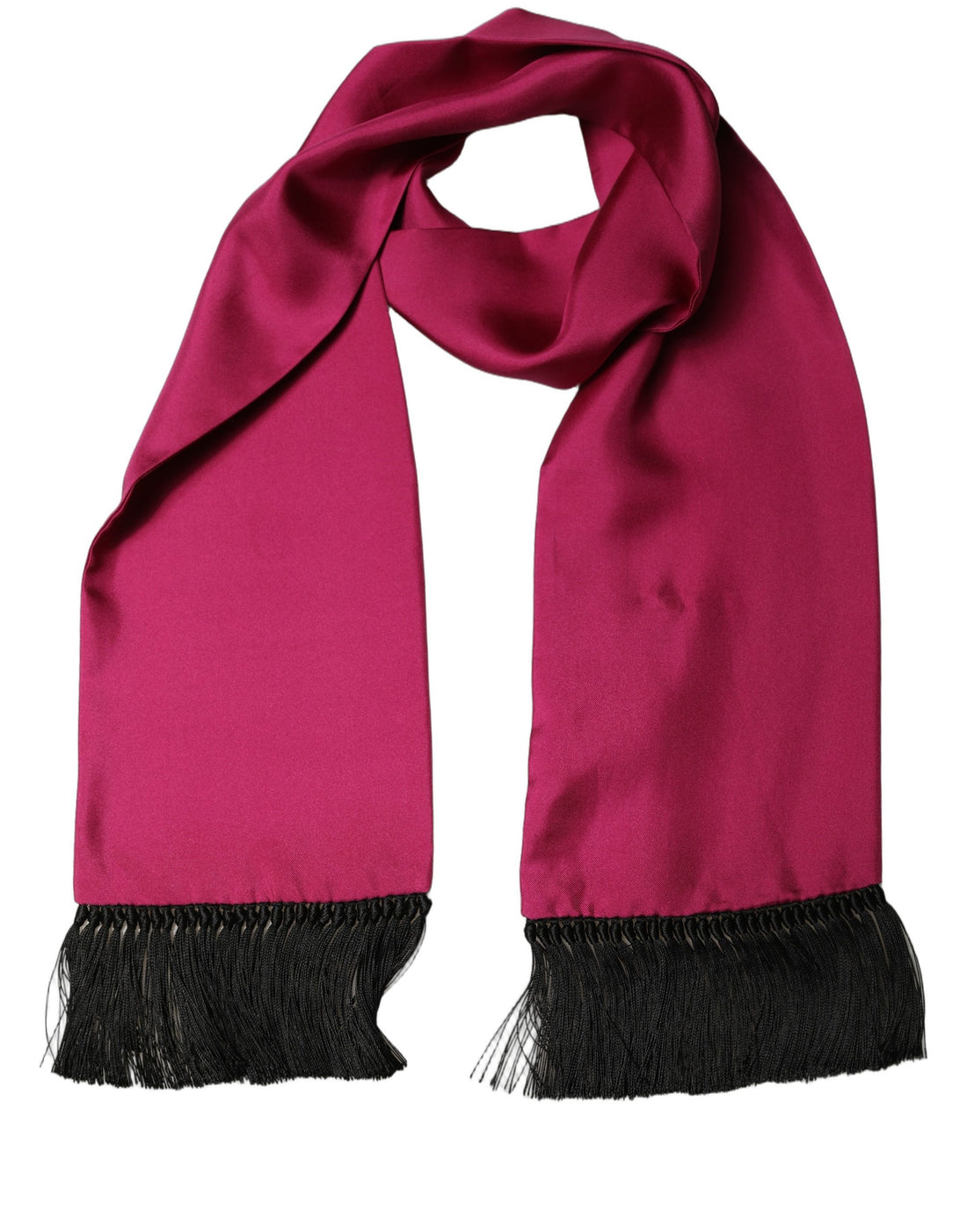 Dolce & Gabbana Men Burgundy Silk Fringed Lace Stole Scarf