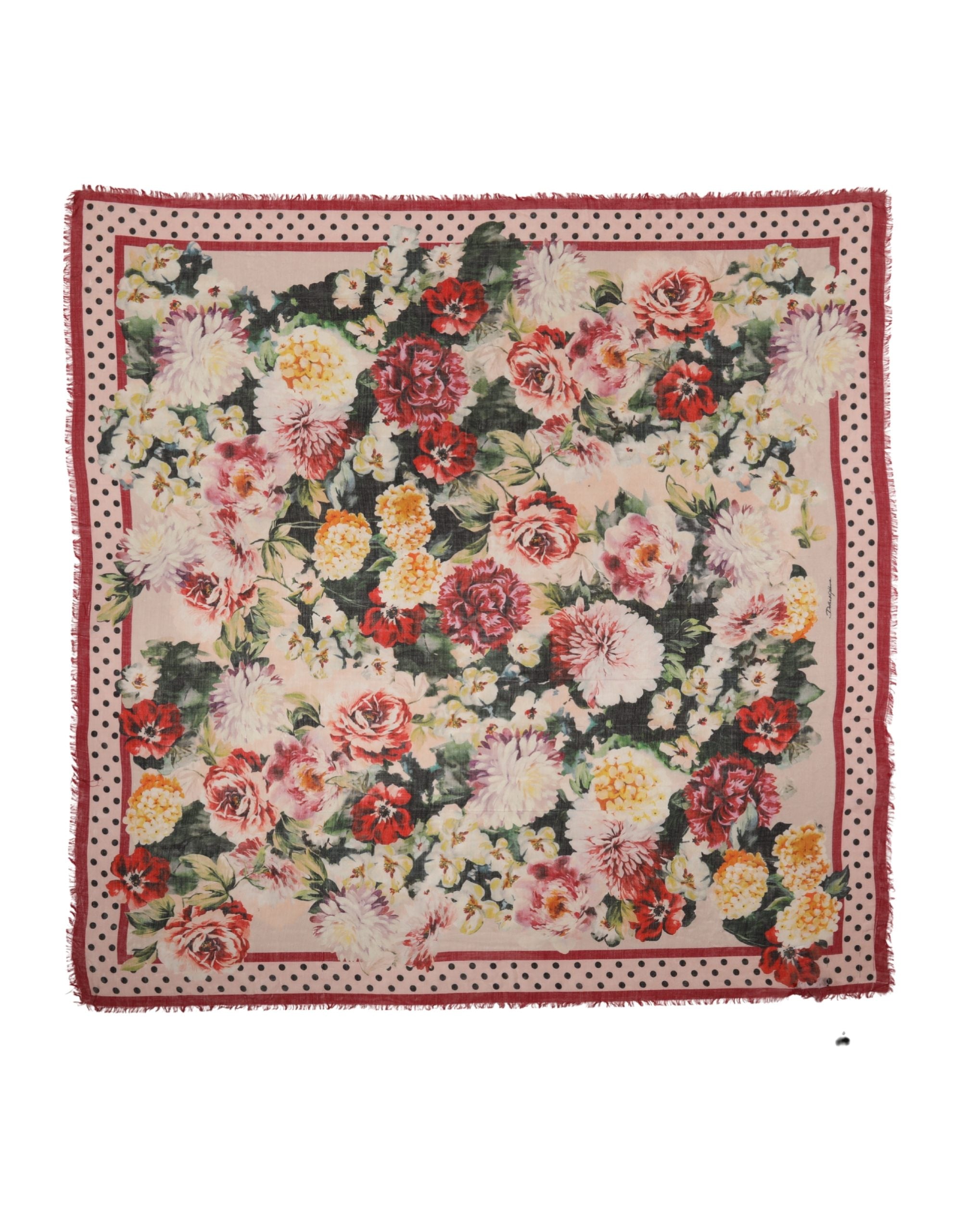 Dolce & Gabbana Multicolor Floral Cashmere Stole Scarf