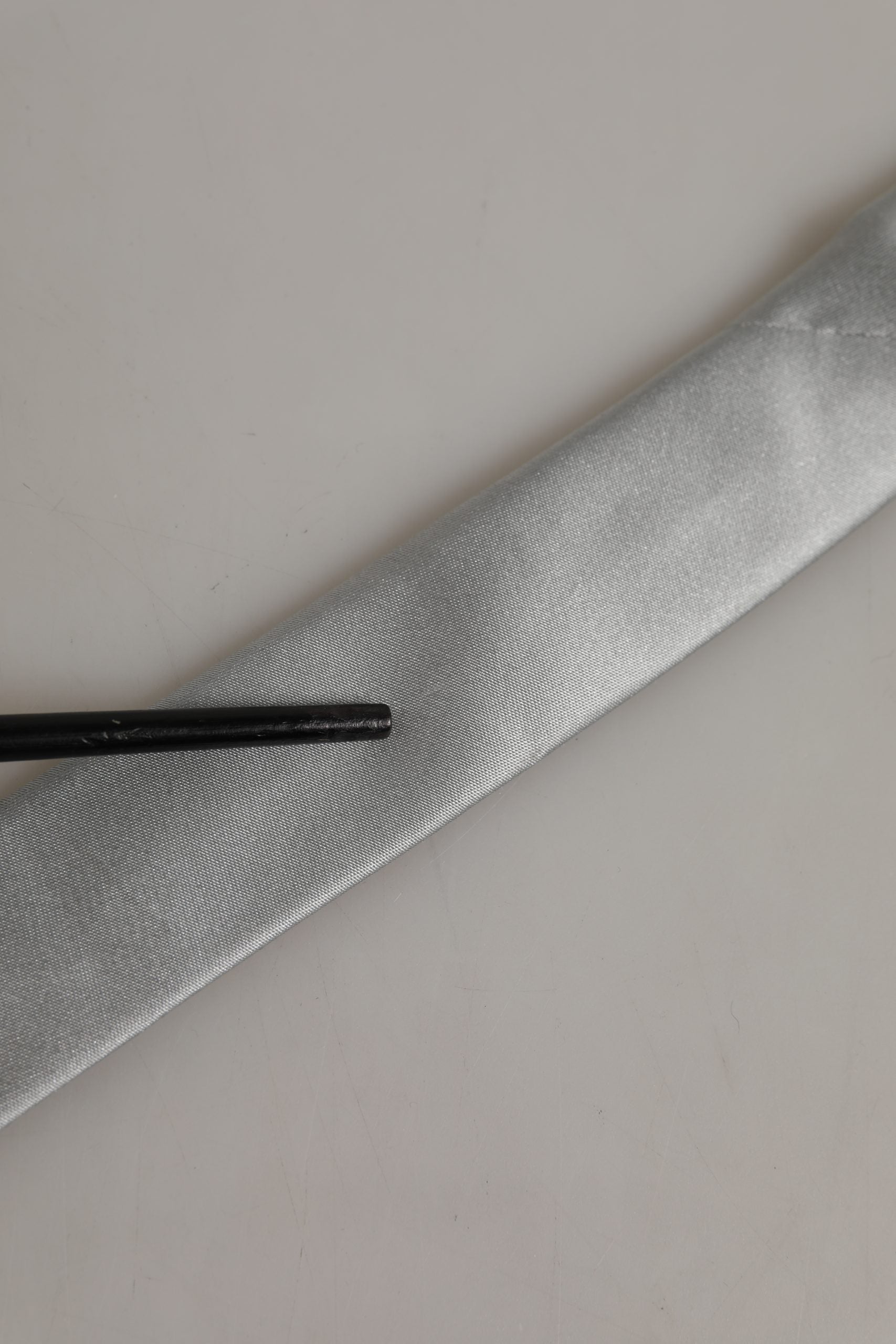 Dolce & Gabbana Gray Satin 100% Silk Adjustable Tied Men Necktie Tie