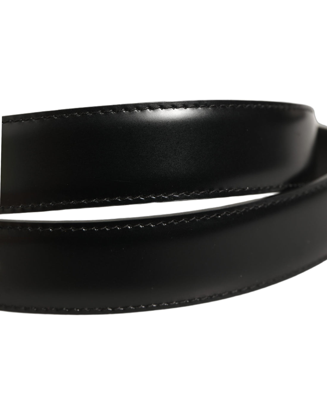 Dolce & Gabbana Black Classic Leather Gold Tone Buckle Belt