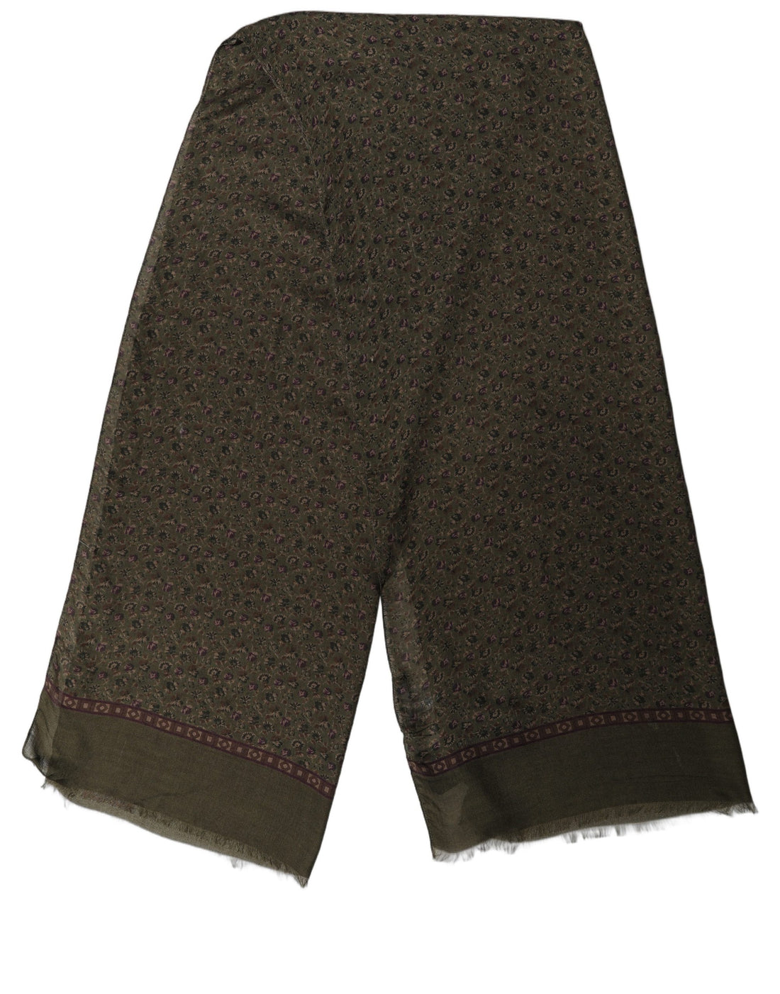Dolce & Gabbana Olive Green Modal Floral Shawl Stole Scarf