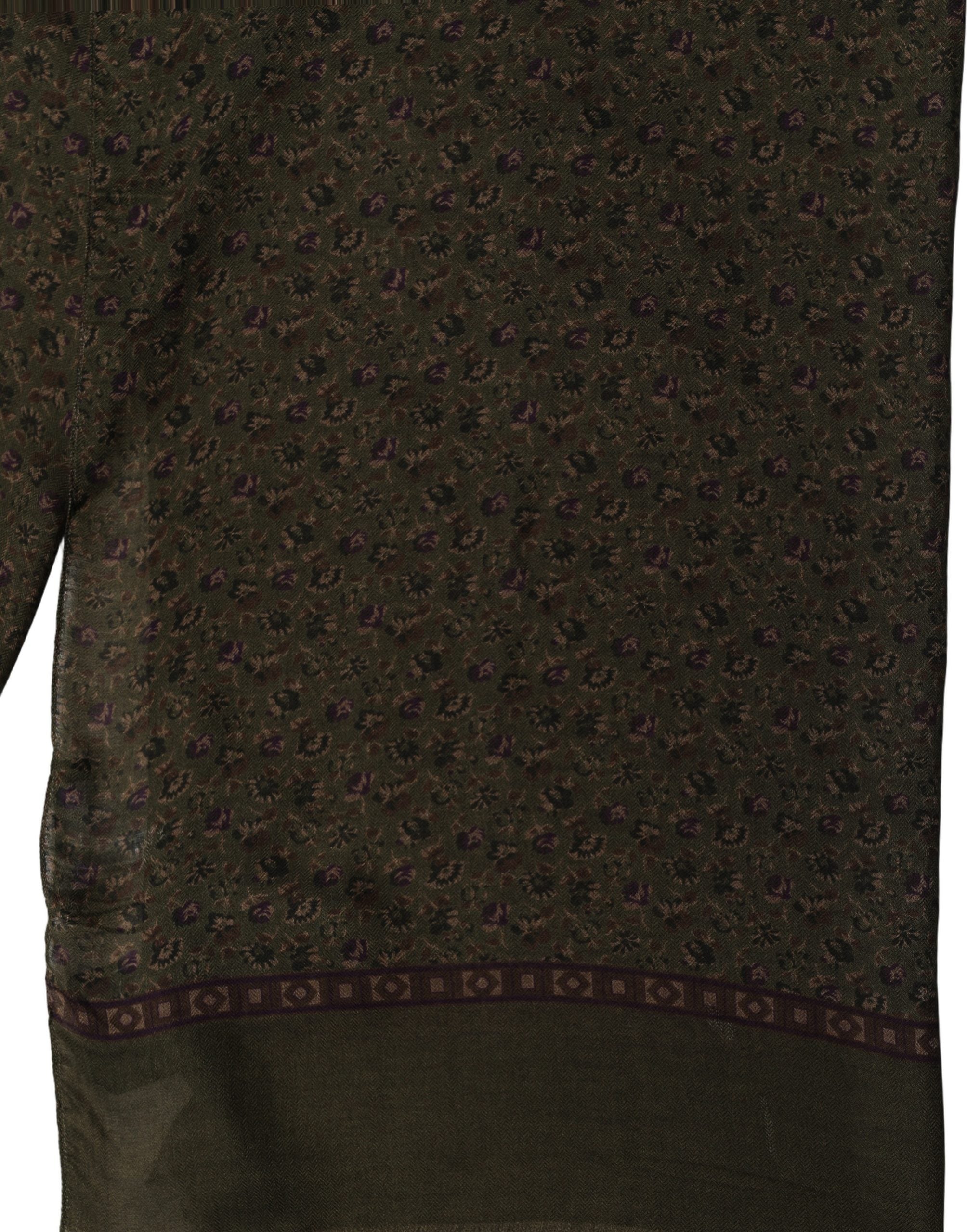 Dolce & Gabbana Olive Green Modal Floral Shawl Stole Scarf