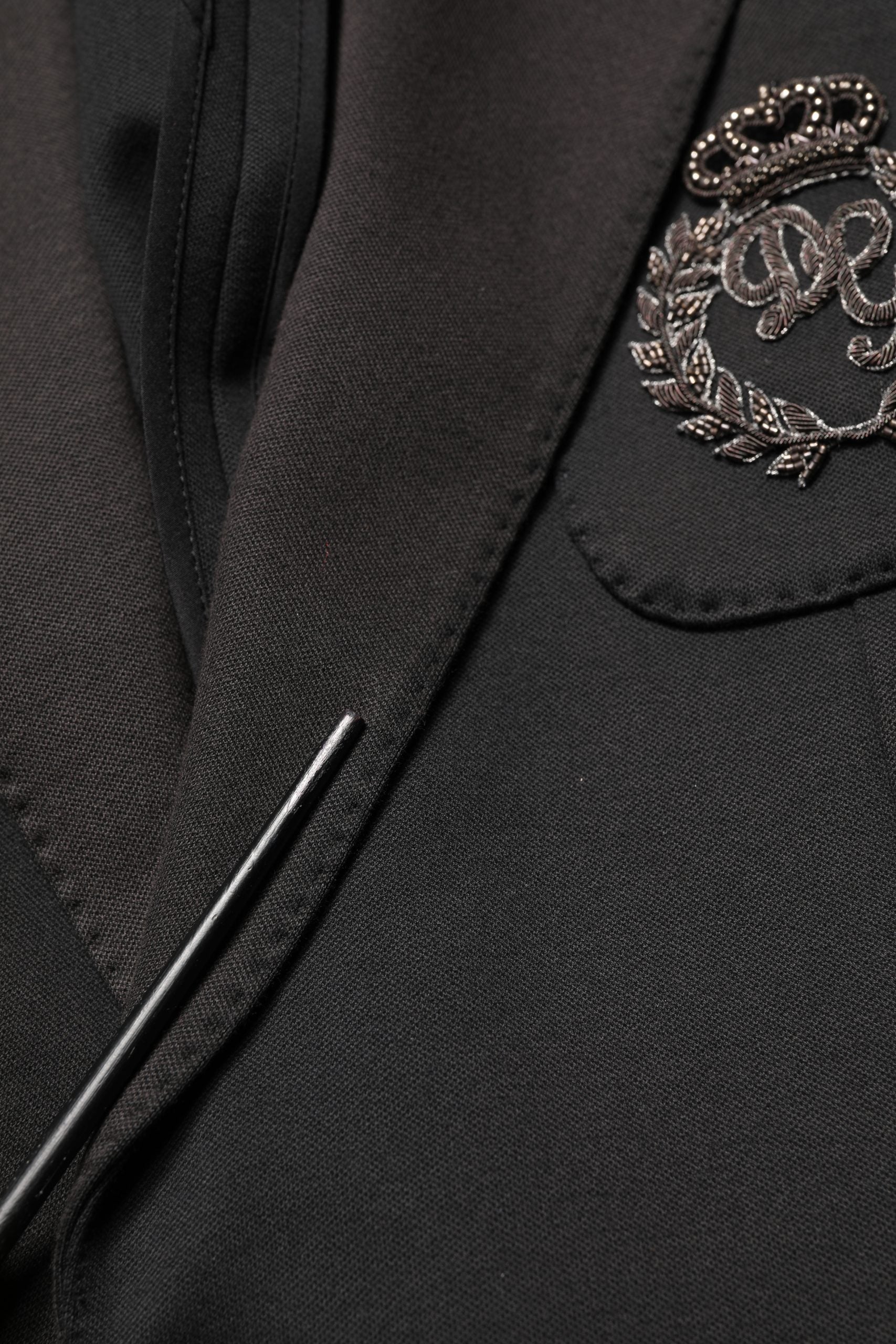 Dolce & Gabbana Black Embroidered Single Breasted Jacket