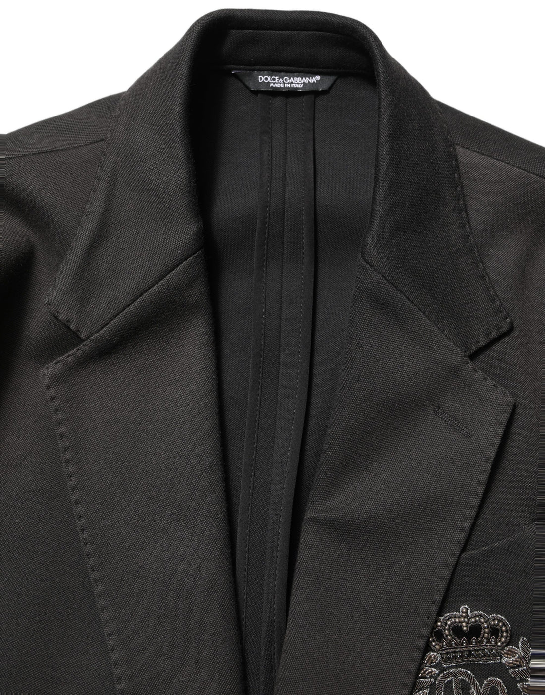 Dolce & Gabbana Black Embroidered Single Breasted Men Jacket
