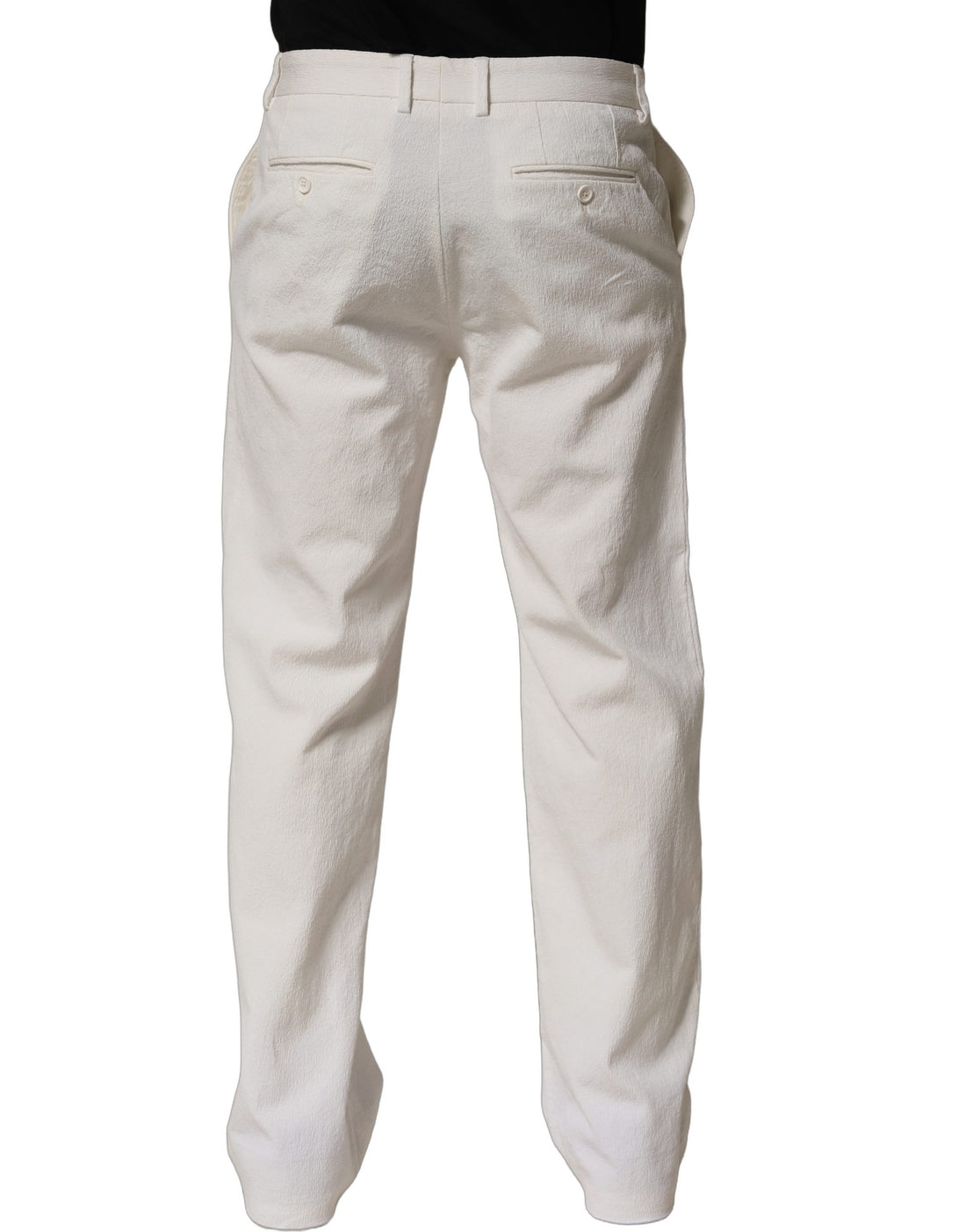 Dolce & Gabbana White Cotton StraightLeg Casual Trouser Pants