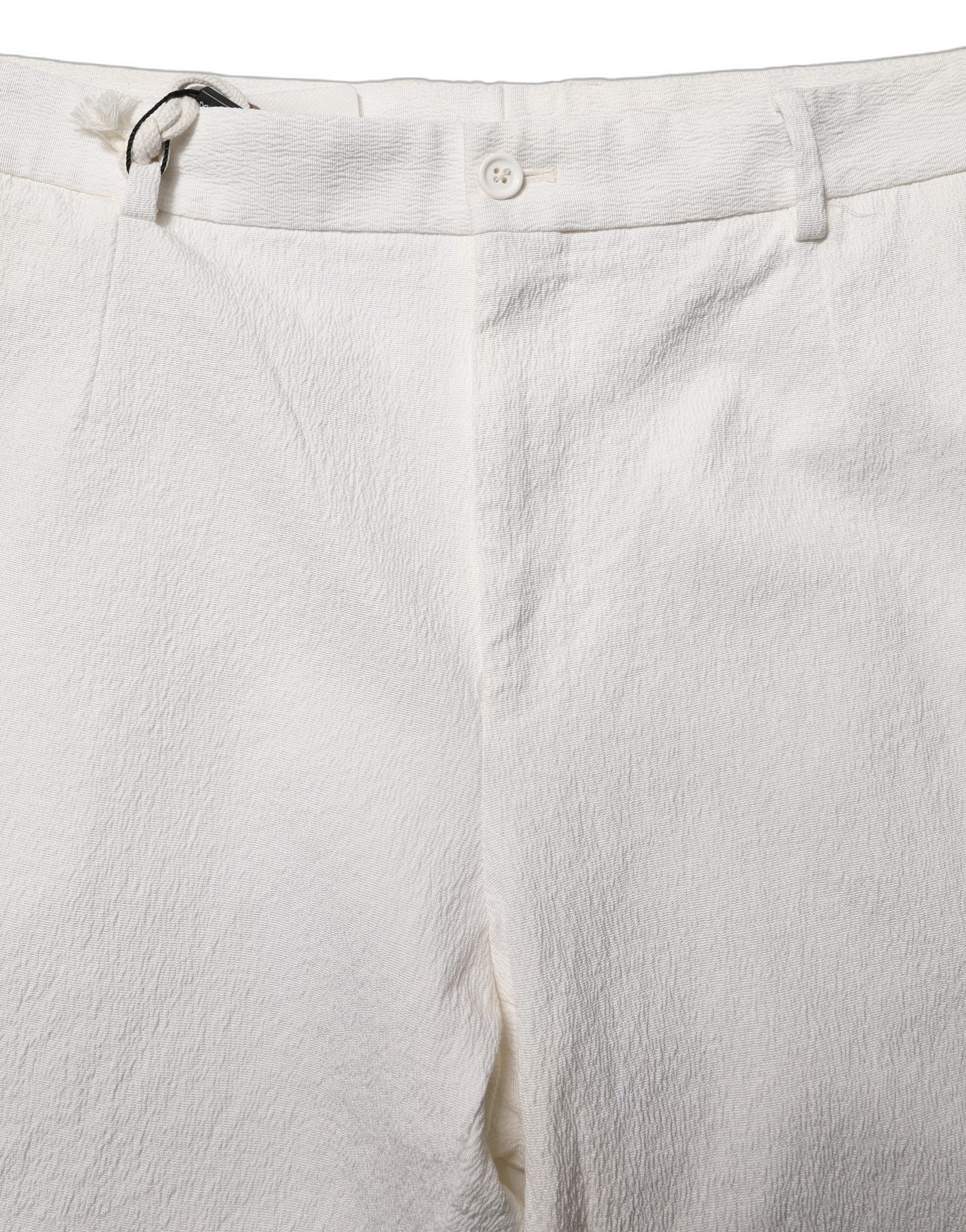 Dolce & Gabbana White Cotton StraightLeg Casual Trouser Pants