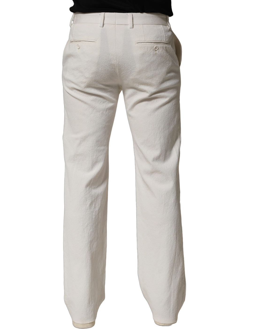 Dolce & Gabbana White Cotton StraightLeg Casual Trouser Pants