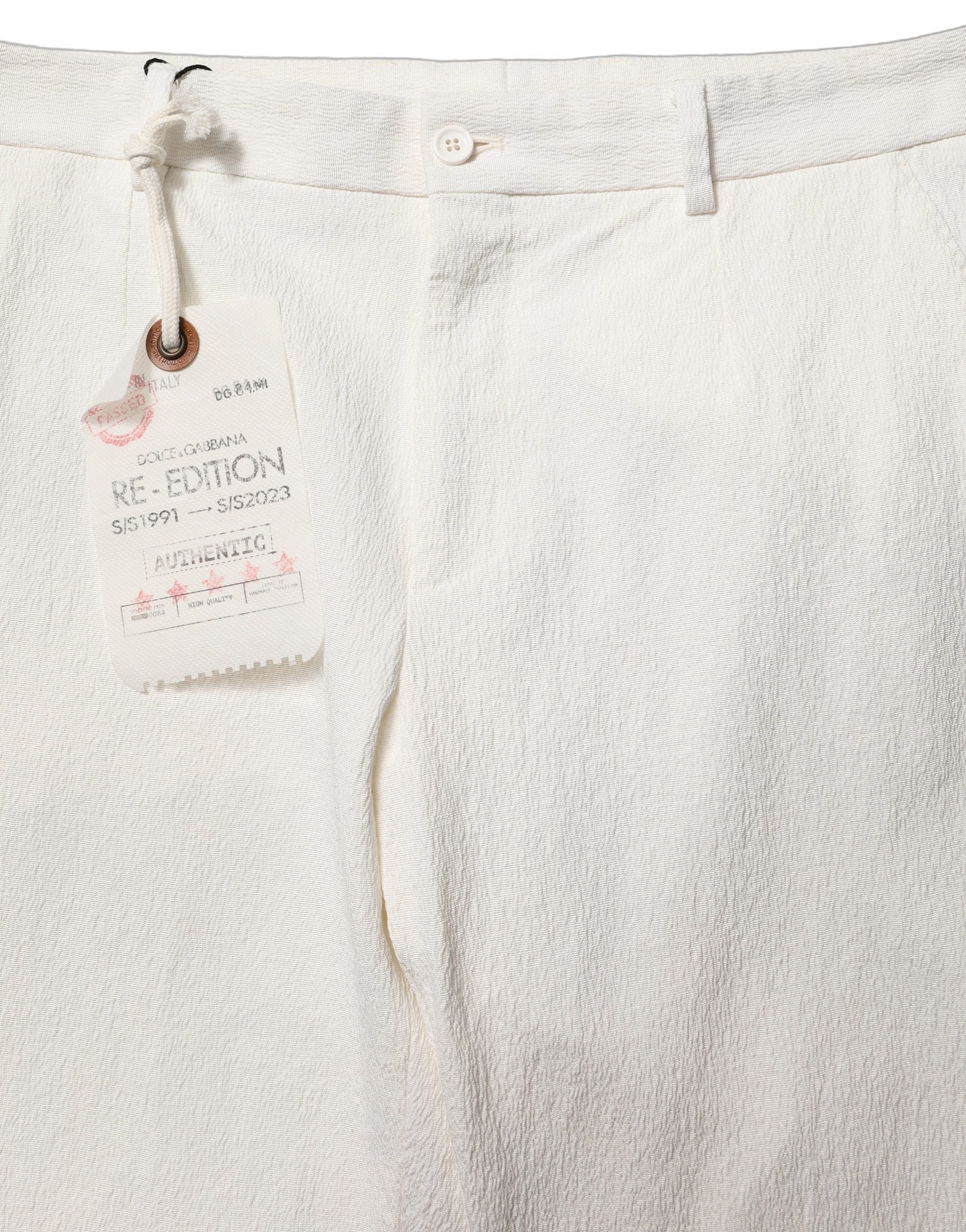 Dolce & Gabbana White Cotton StraightLeg Casual Trouser Pants