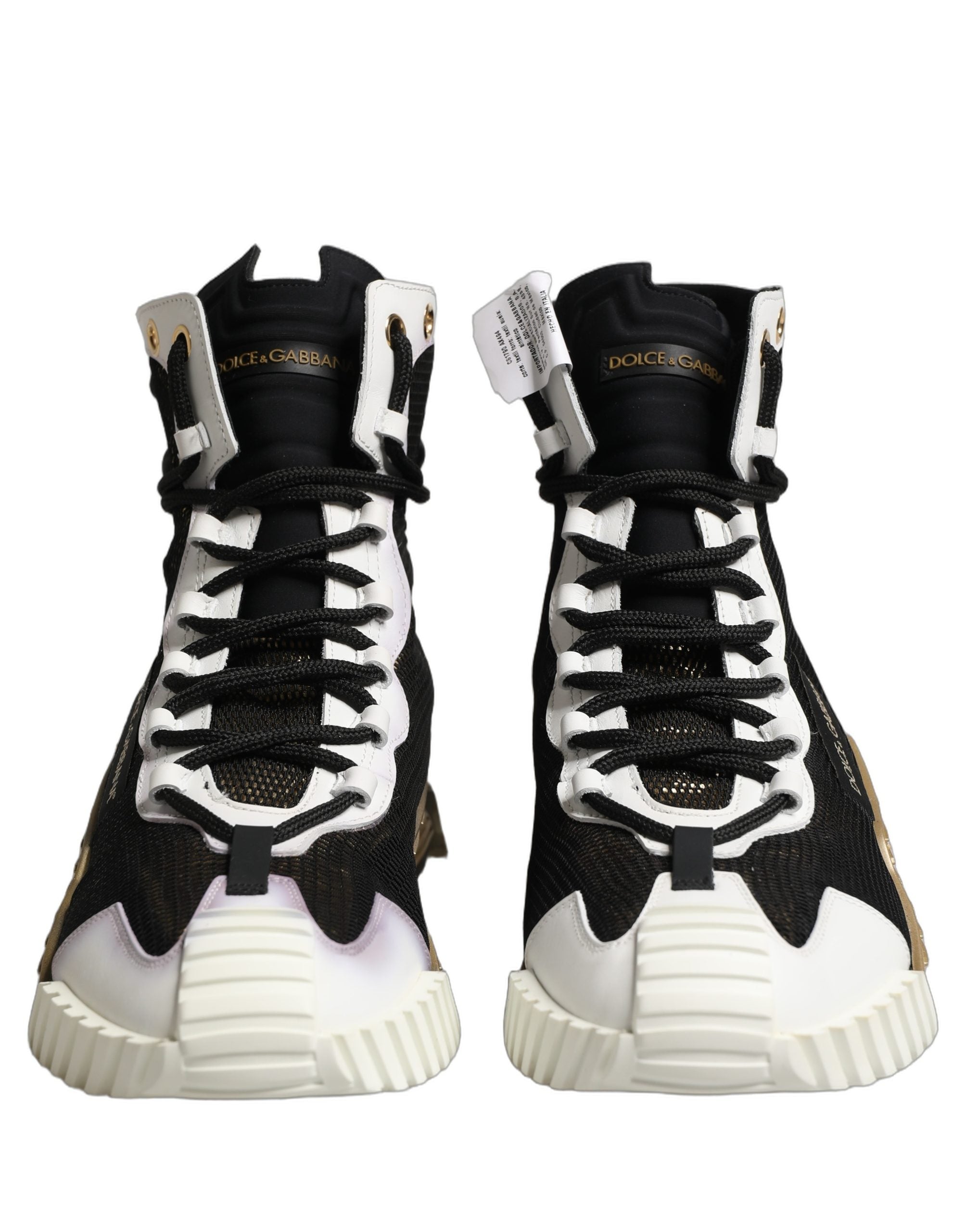 Dolce & Gabbana Black Gold NS1 High Top Sneakers Shoes