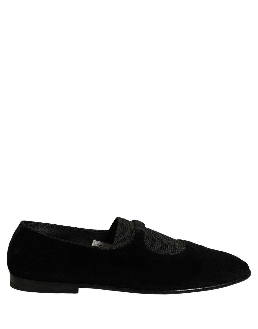 Dolce & Gabbana Black Velvet Slip On Slippers Loafers Shoes
