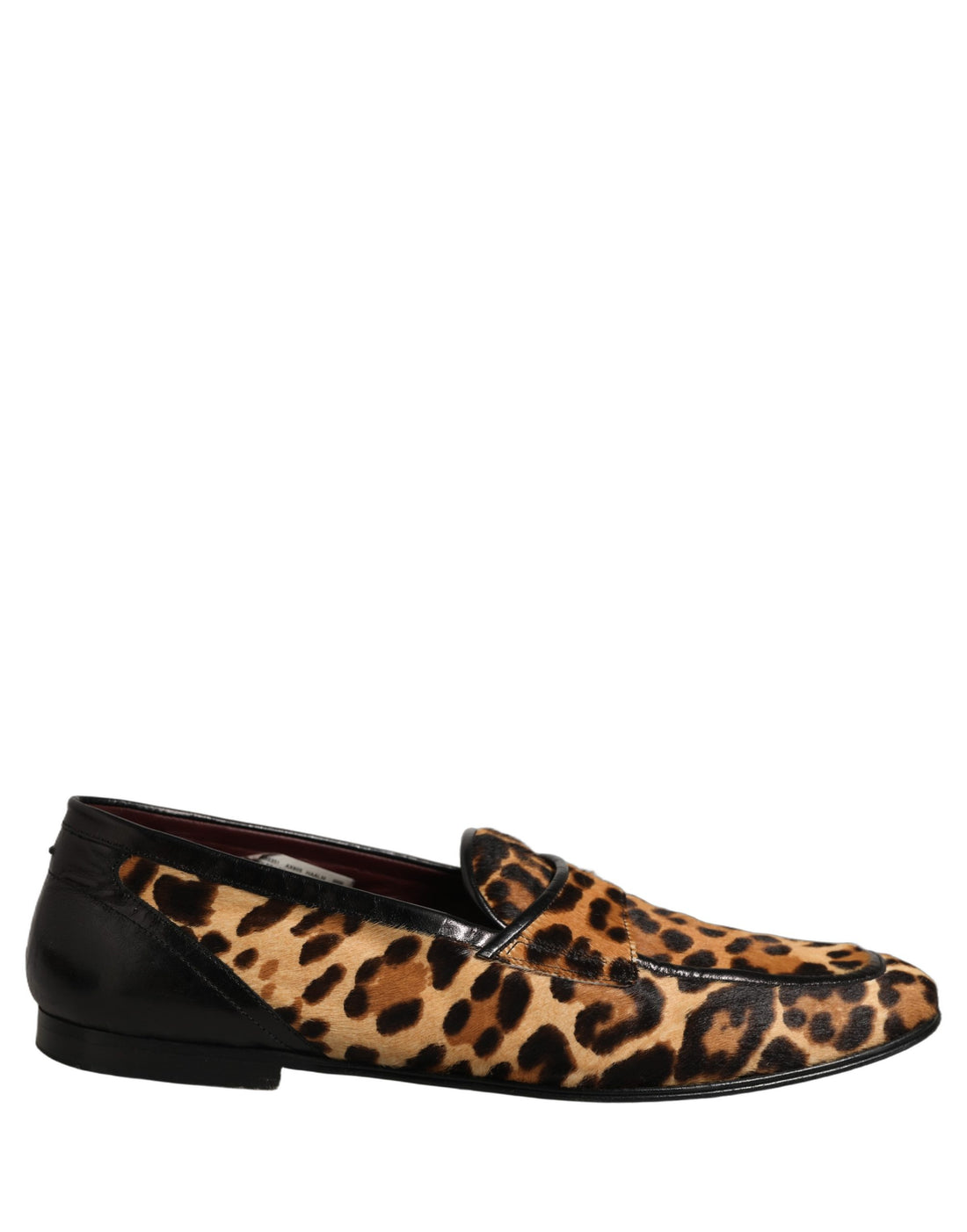 Dolce & Gabbana Brown Leopard Calf Hair Flats Loafers Shoes