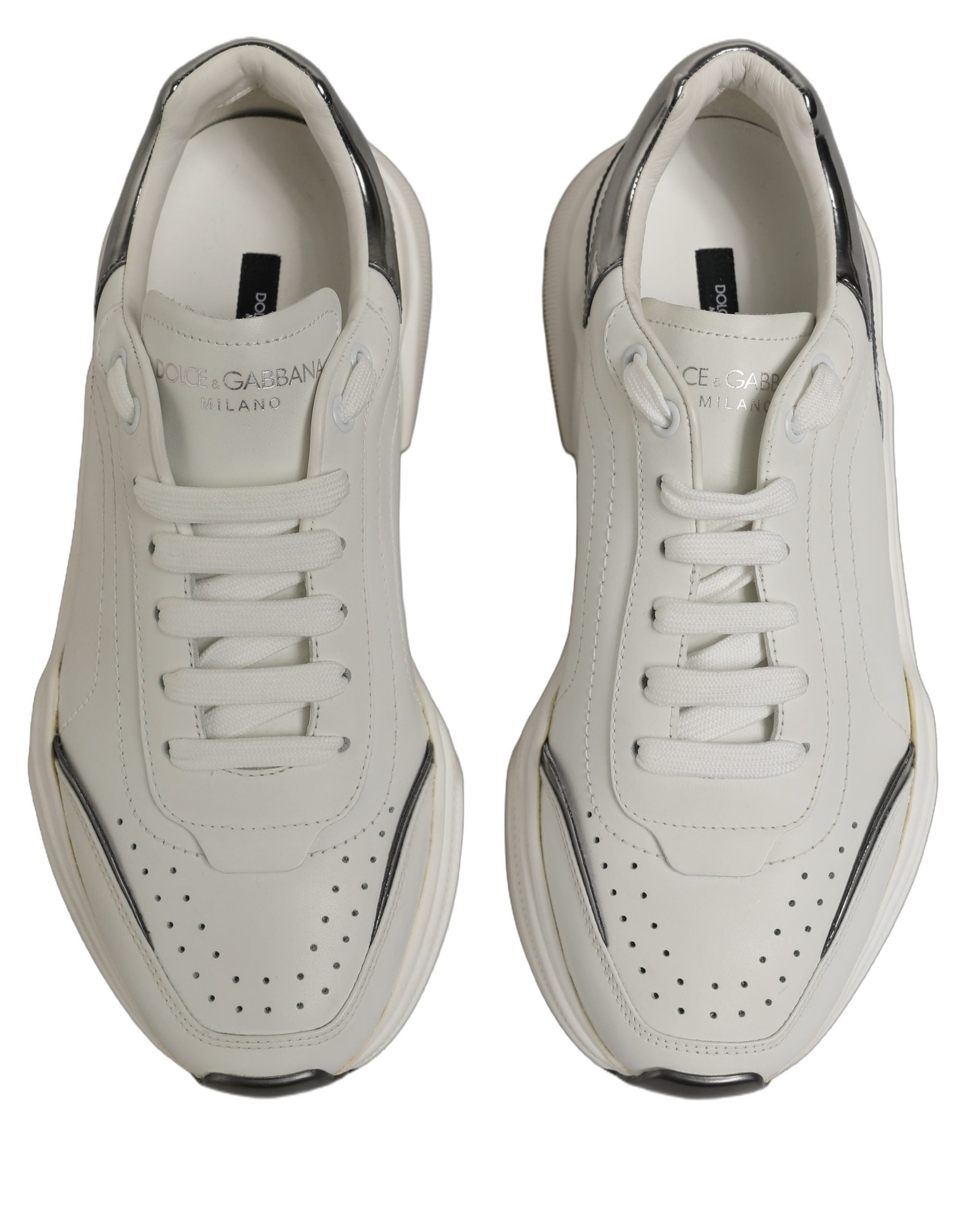 Dolce & Gabbana ]White Silver Daymaster Men Sneakers Shoes